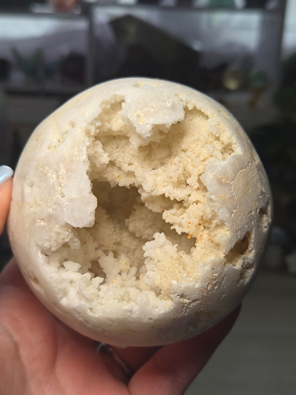 10cm raw quartz crystal sphere