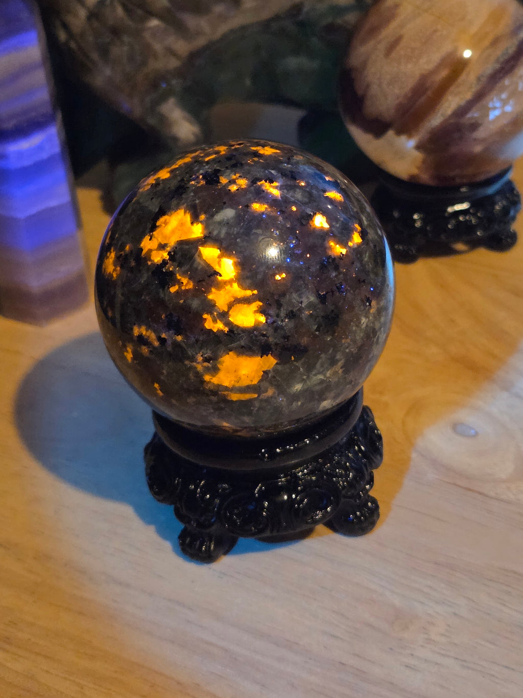 Yooperlite crystal sphere carving- sphere may vary as several available