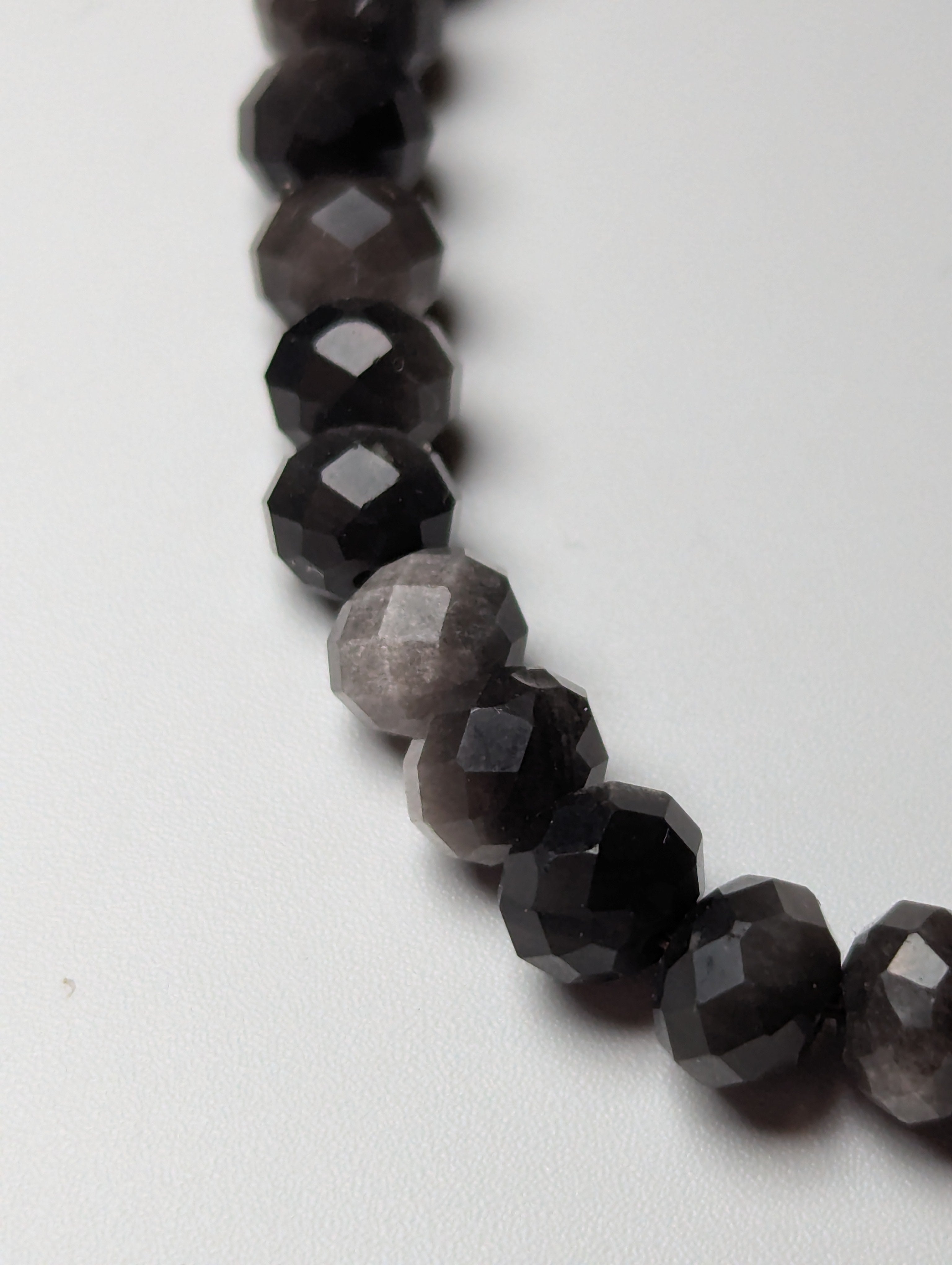 Silver sheen obsidian crystal bracelet