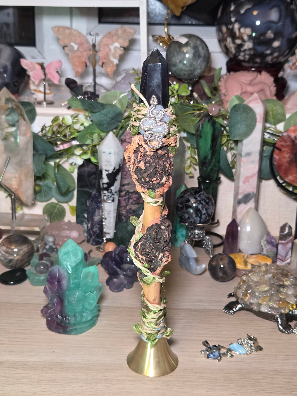 Crystal wand with bell