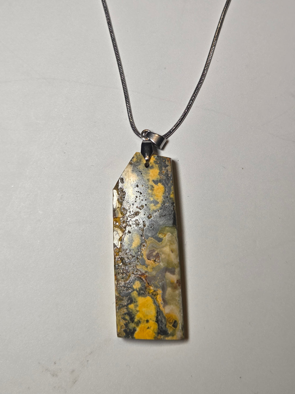 Bumblebee jasper crystal handmade necklace