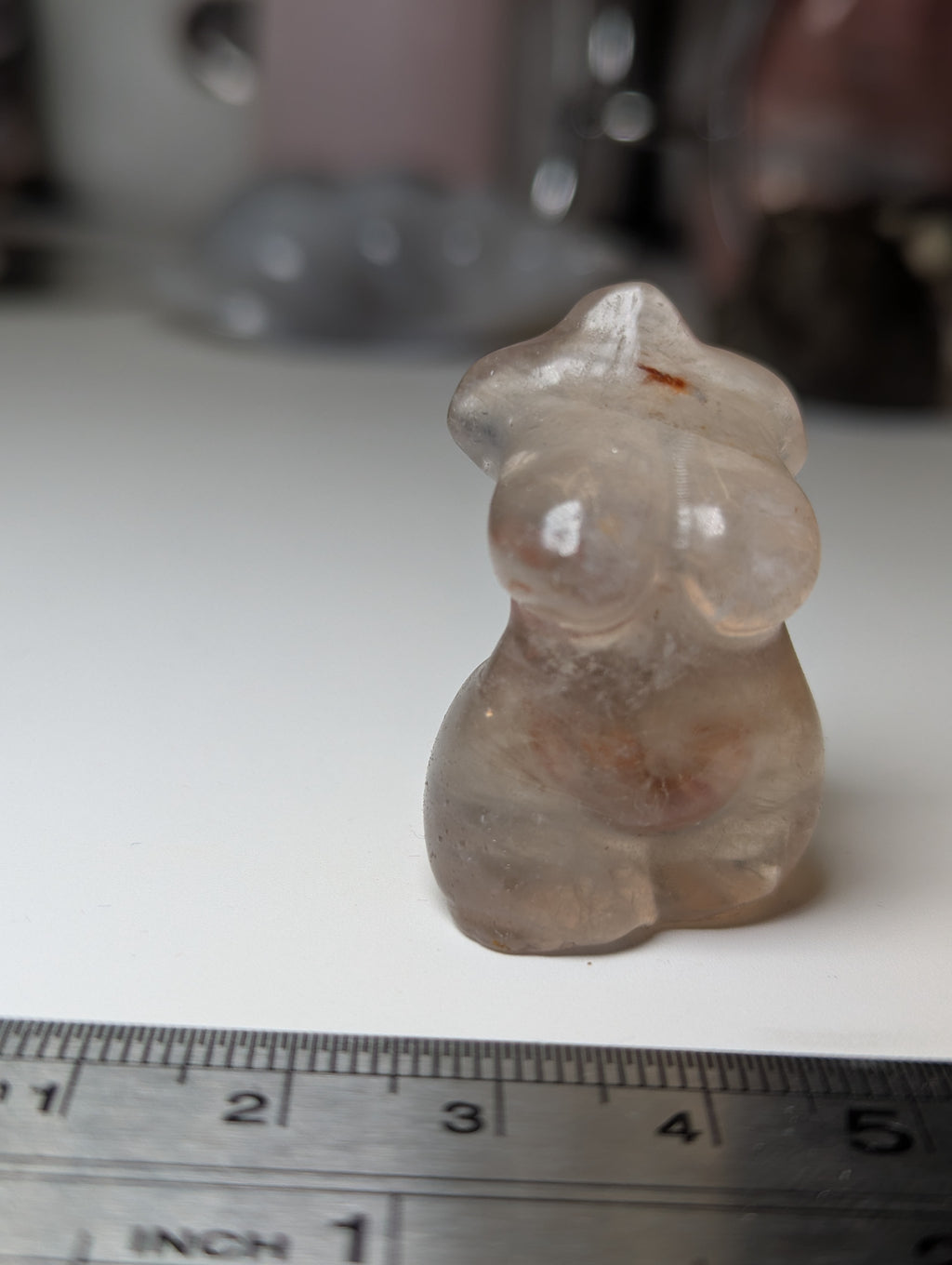 Fire quartz crystal female body carving