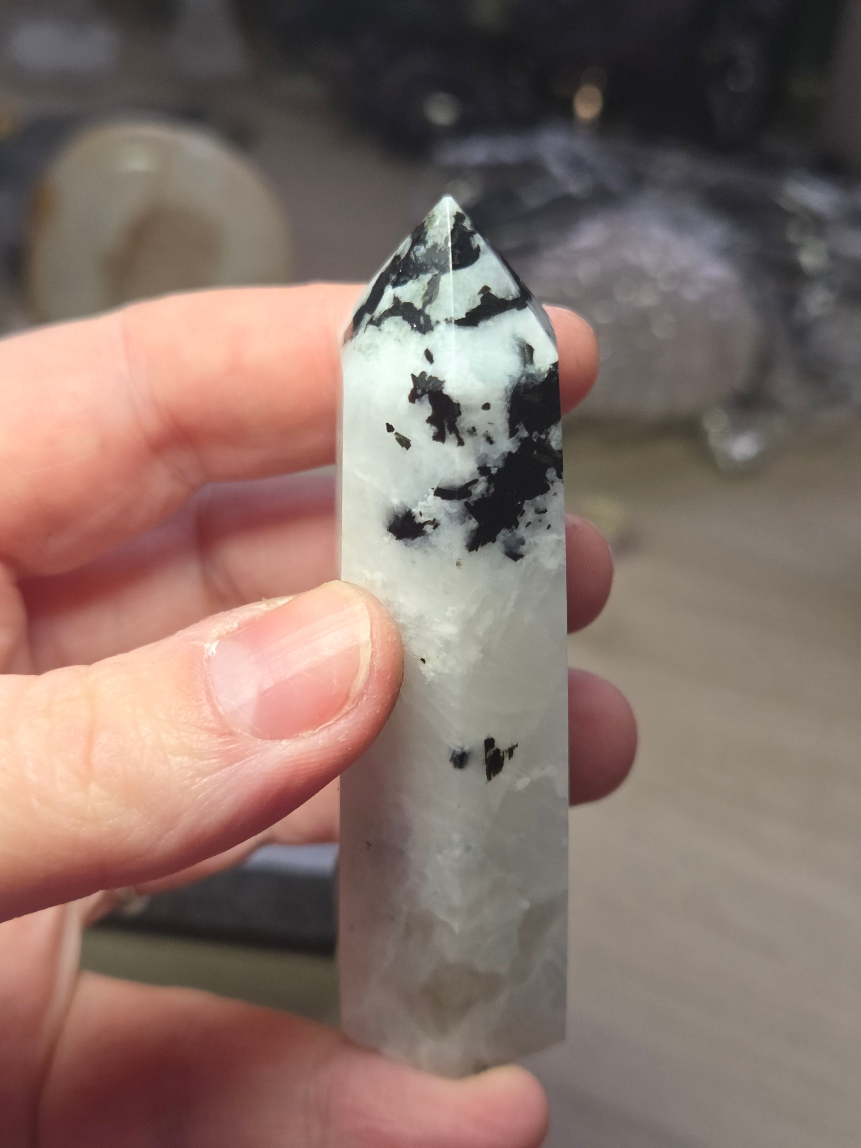 Rainbow moonstone crystal tower