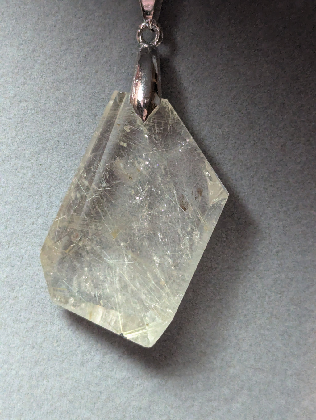 Golden  hair rutile crystal handmade necklace