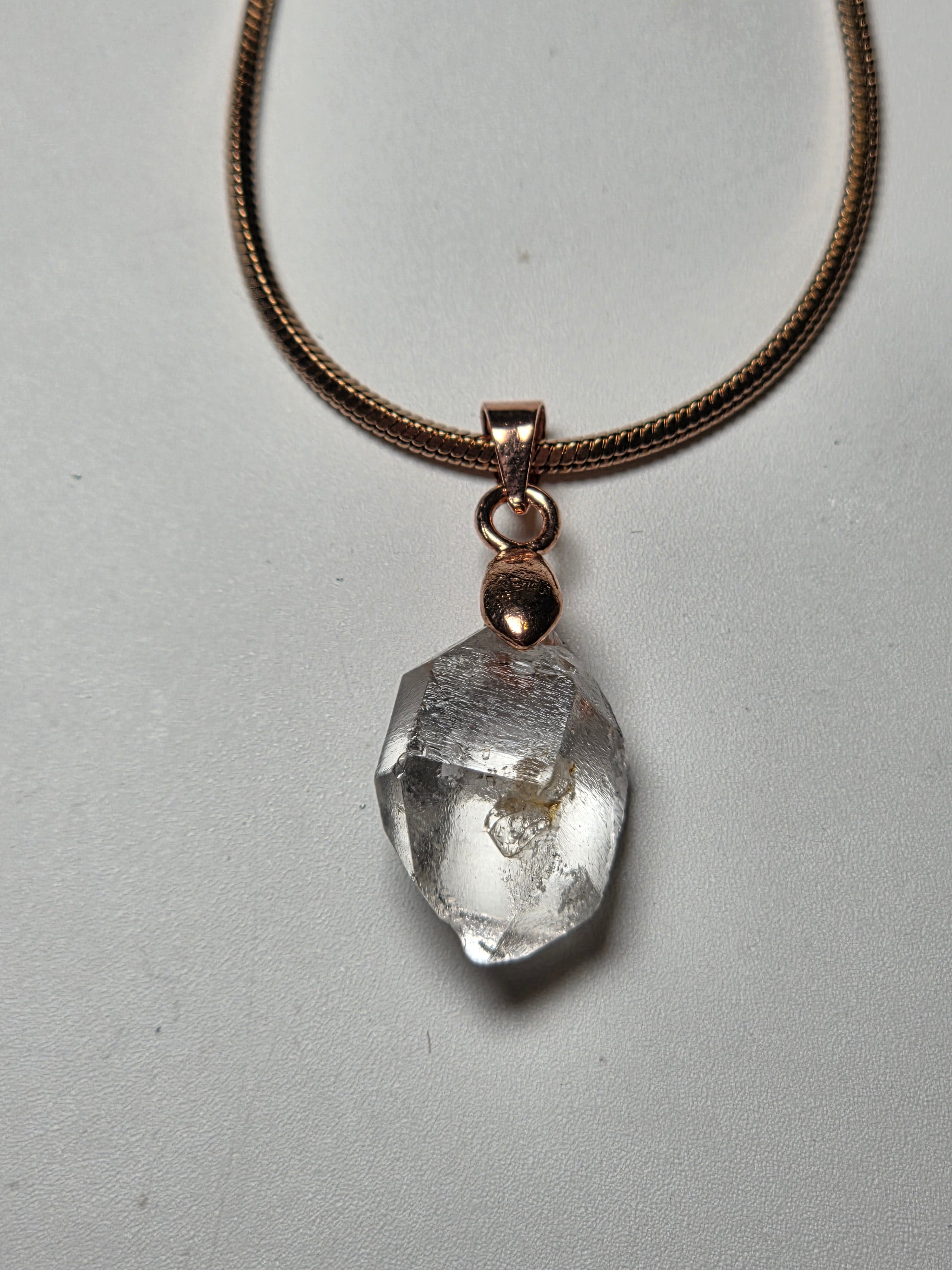 Grade AAA clear quartz crystal handmade necklace wire wrap