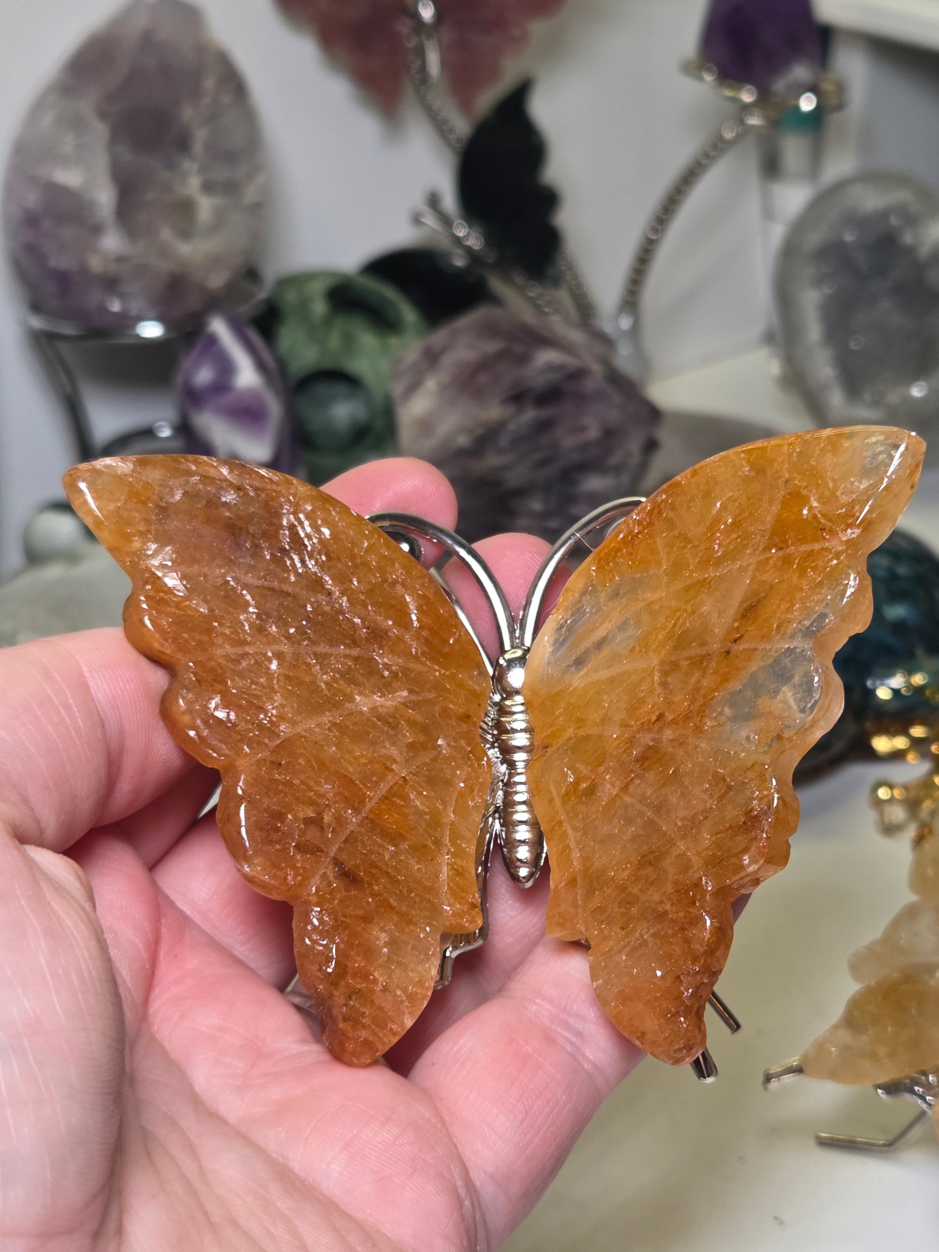 Golden healer crystal butterfly