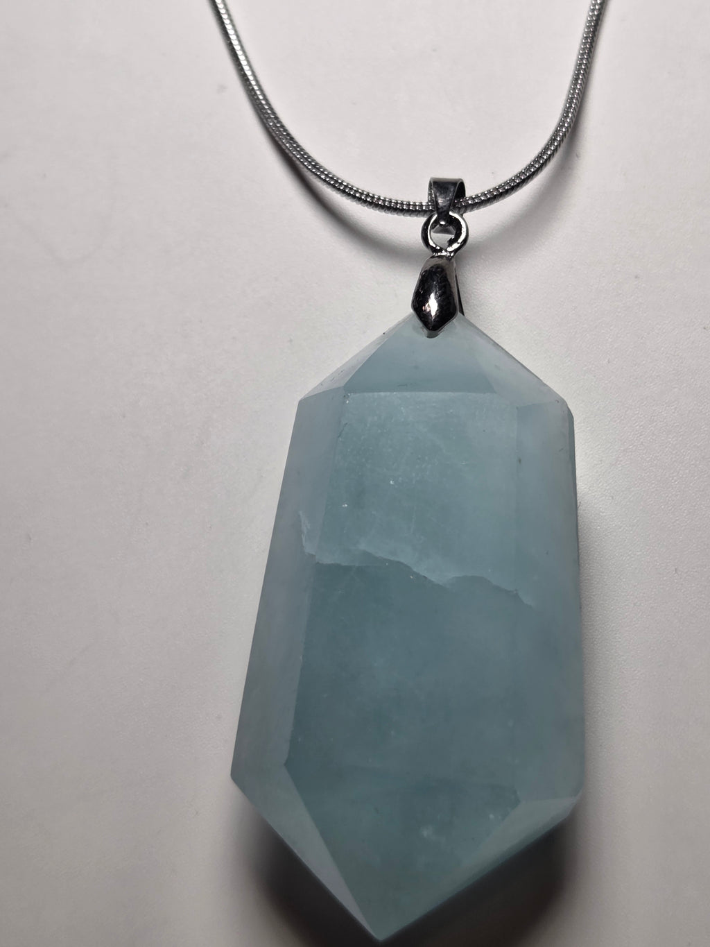 Aquamarine crystal handmade necklace