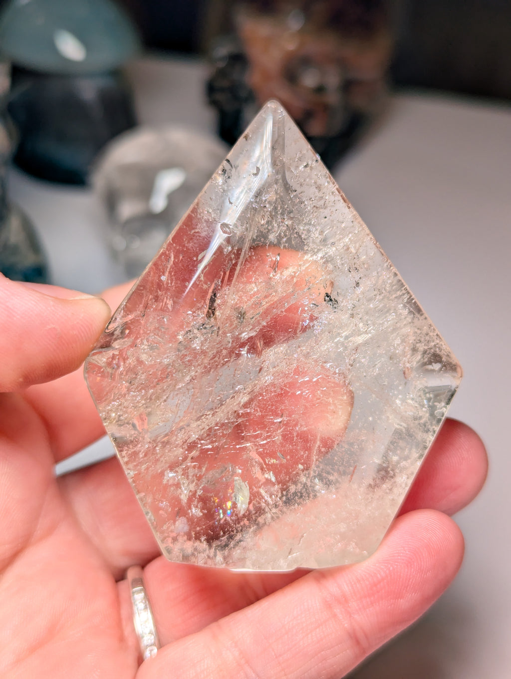 Clear quartz diamond Tear drop