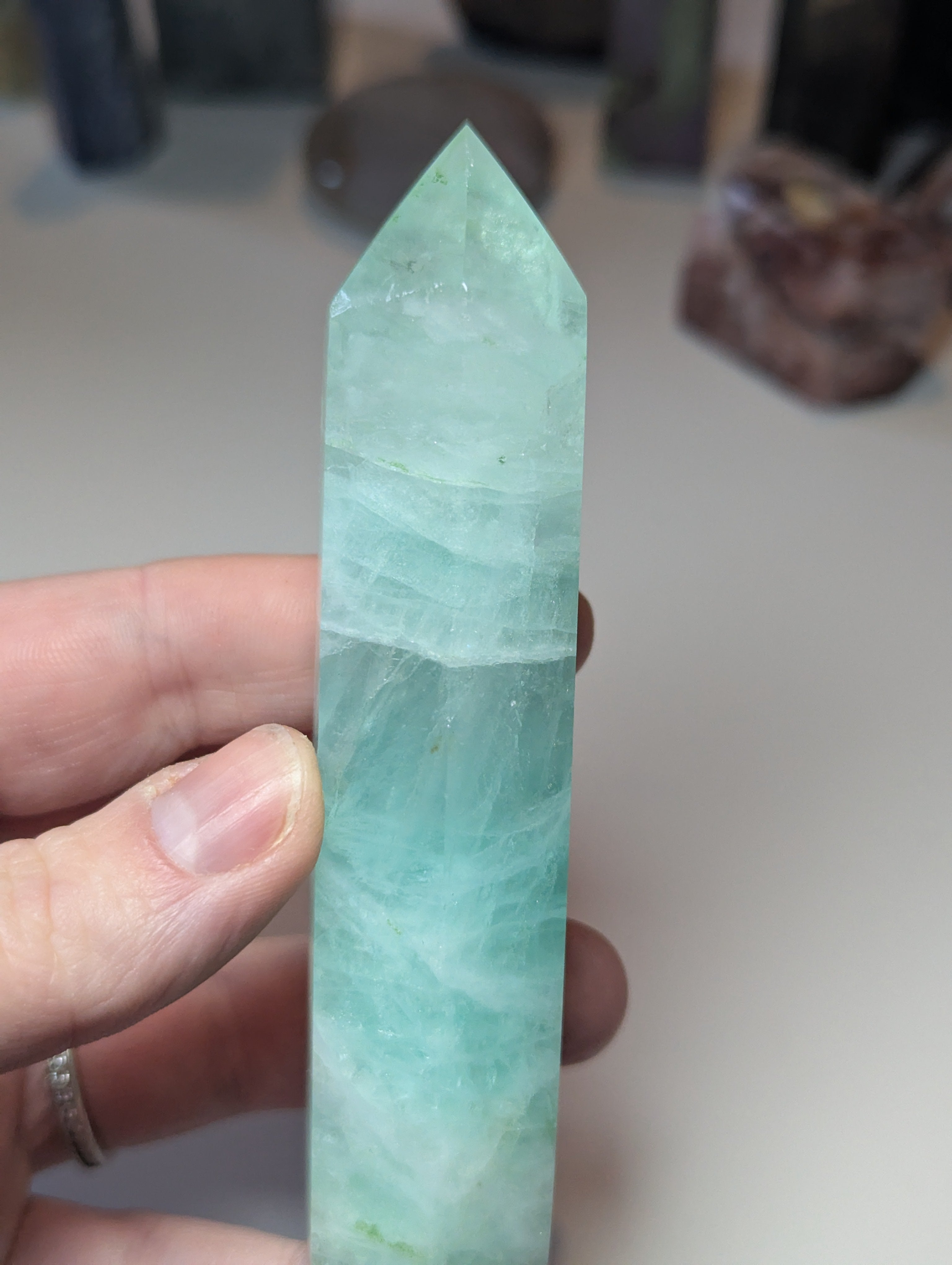 Green flouite crystal tower
