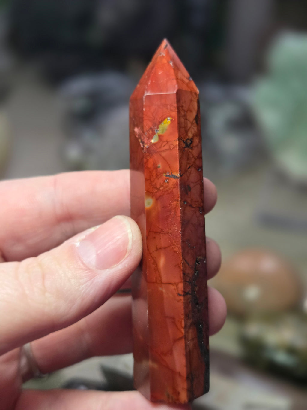 Mookite crystal tower with imperfections
