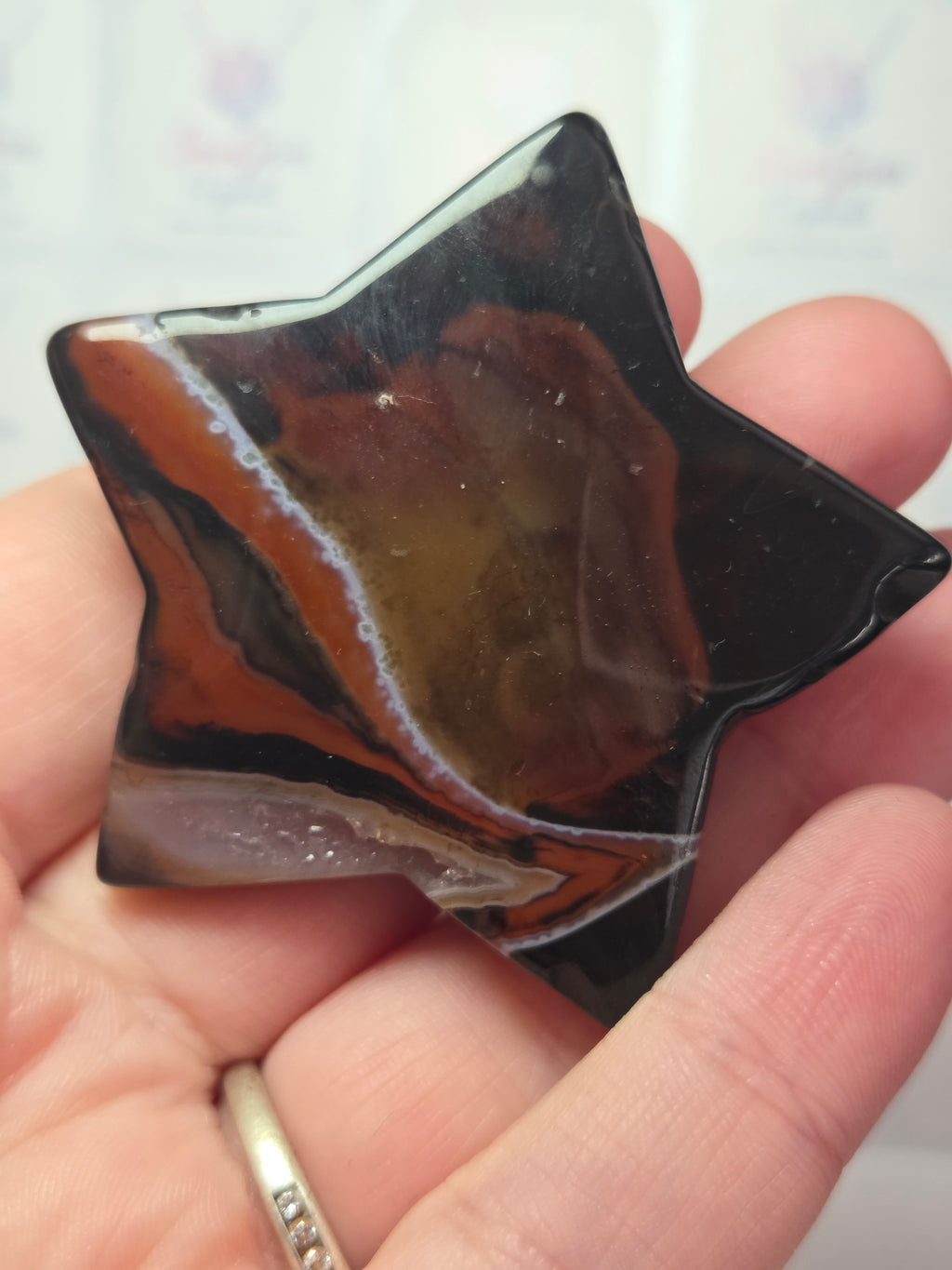 Sardonyx crystal star with duzy
