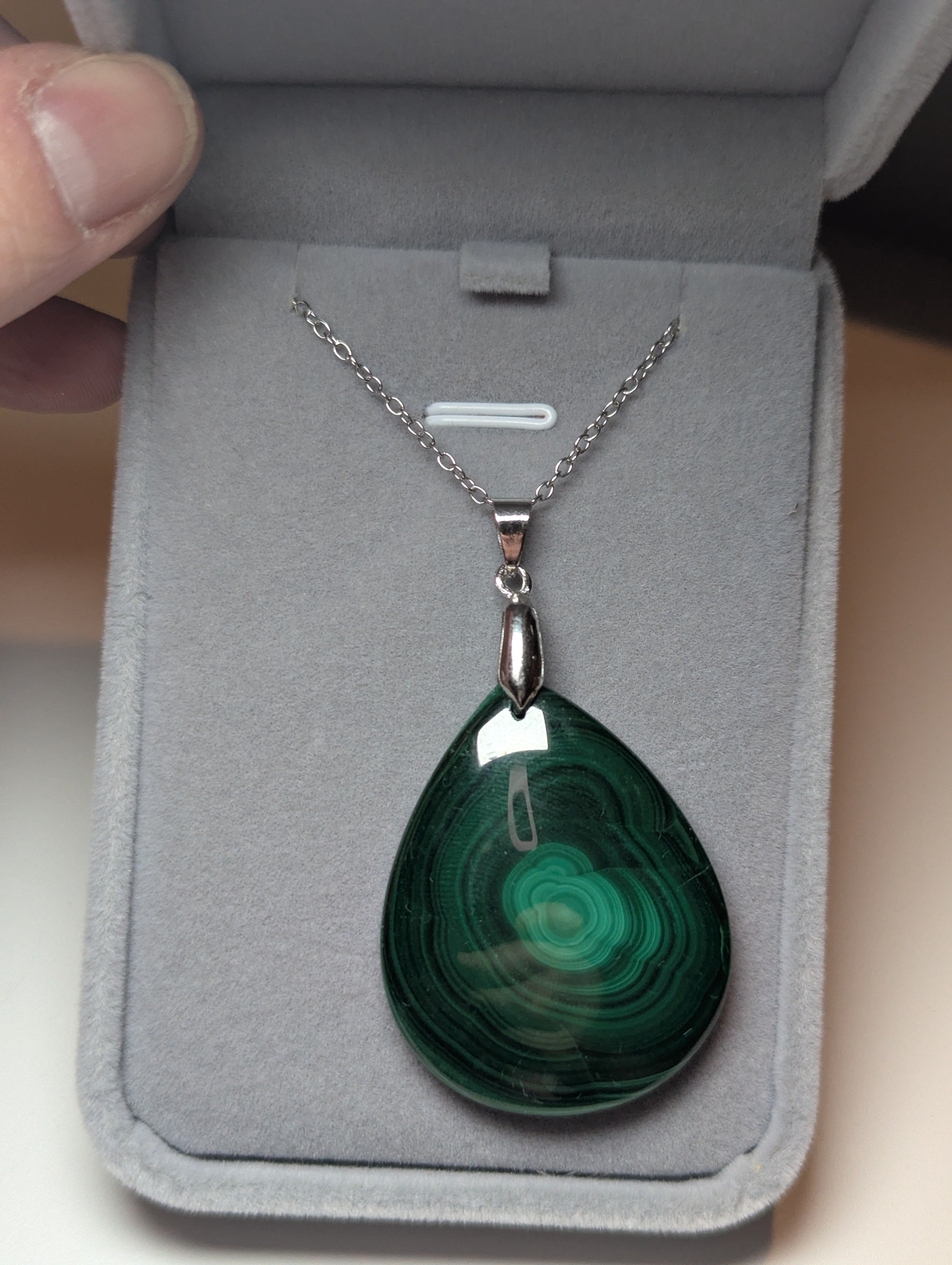 Malicite crystal teardrop handmade necklace