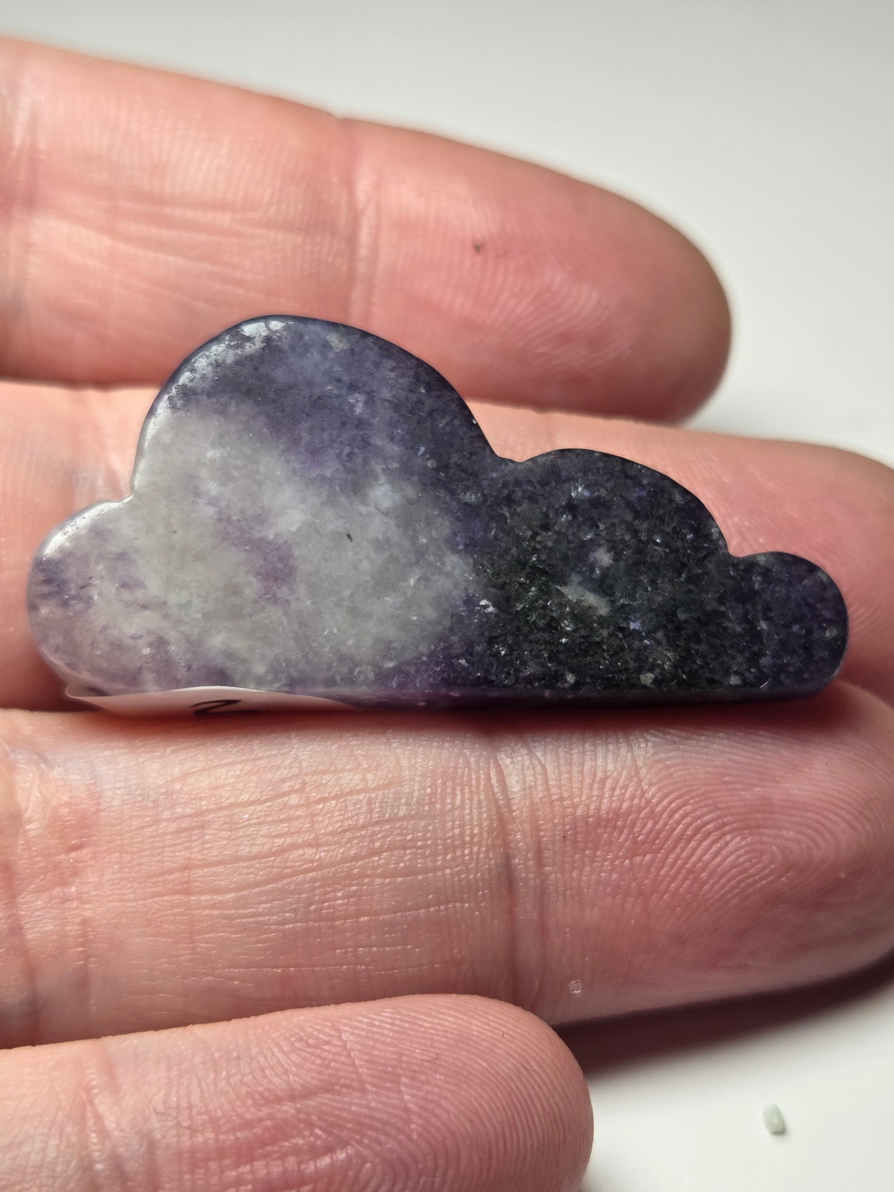 Lepidolite crystal cloud carving