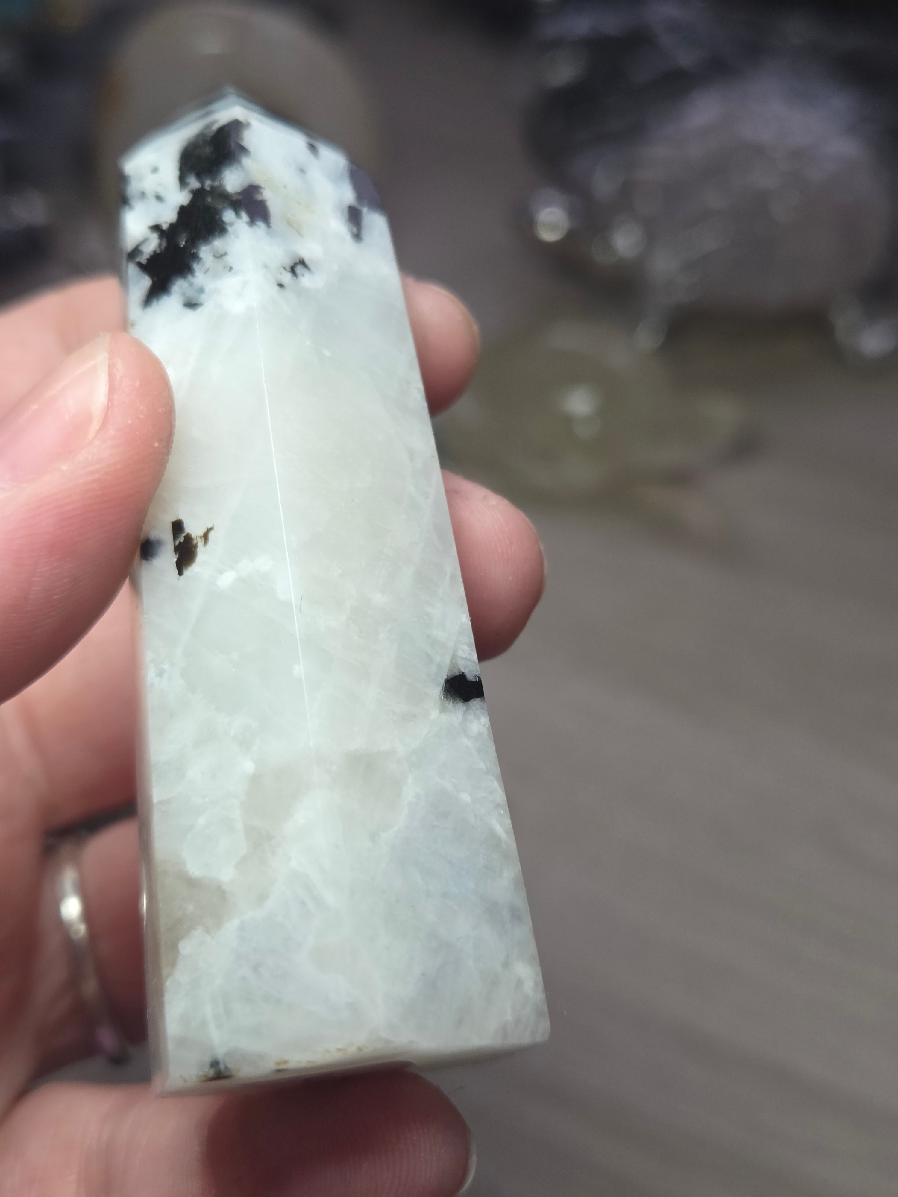 Rainbow moonstone crystal tower