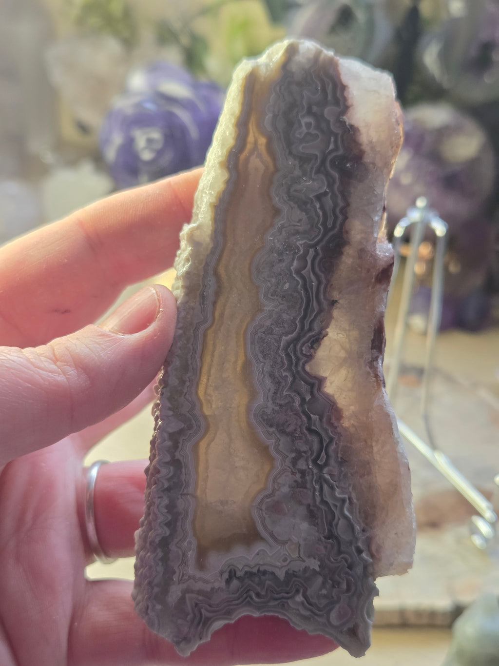 Crazy lace agate crystal slice
