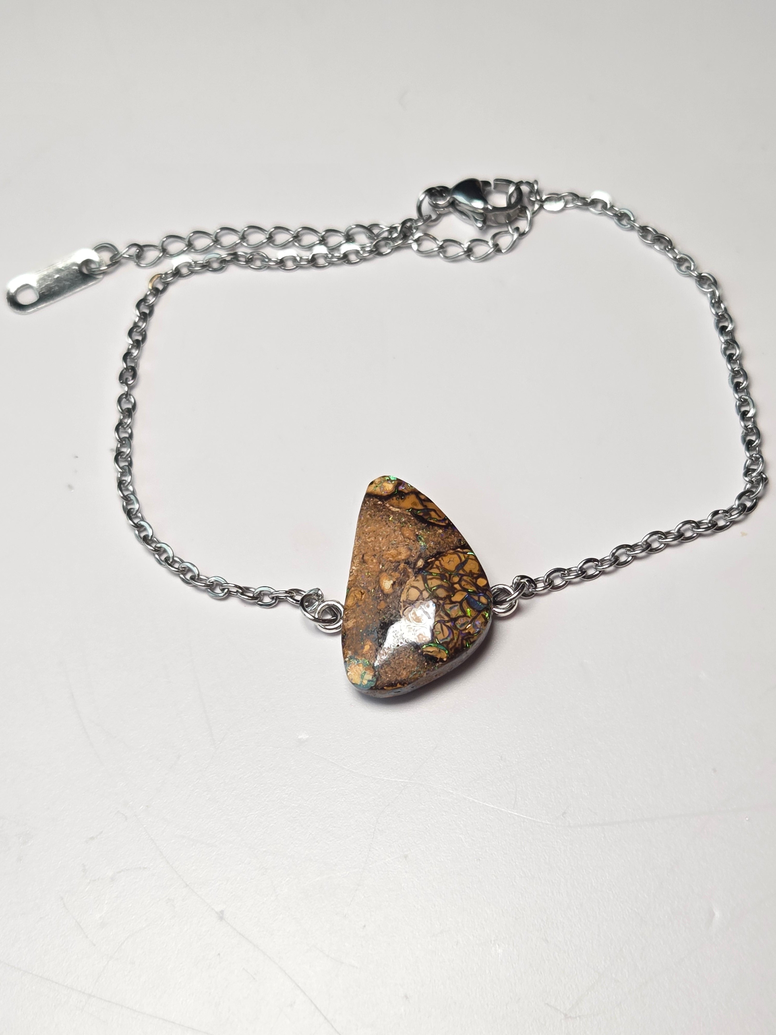 Yowah nut opal on bracelet