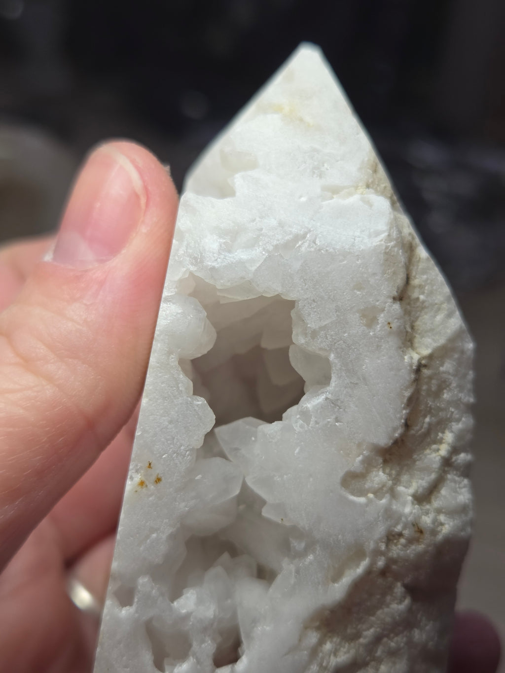 Milky quartz crystal tower
