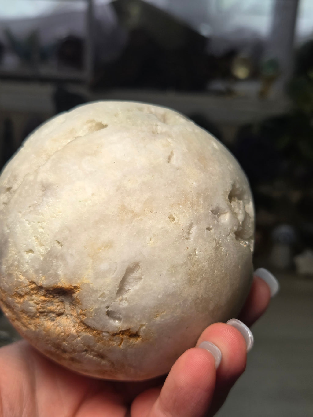 10cm raw quartz crystal sphere