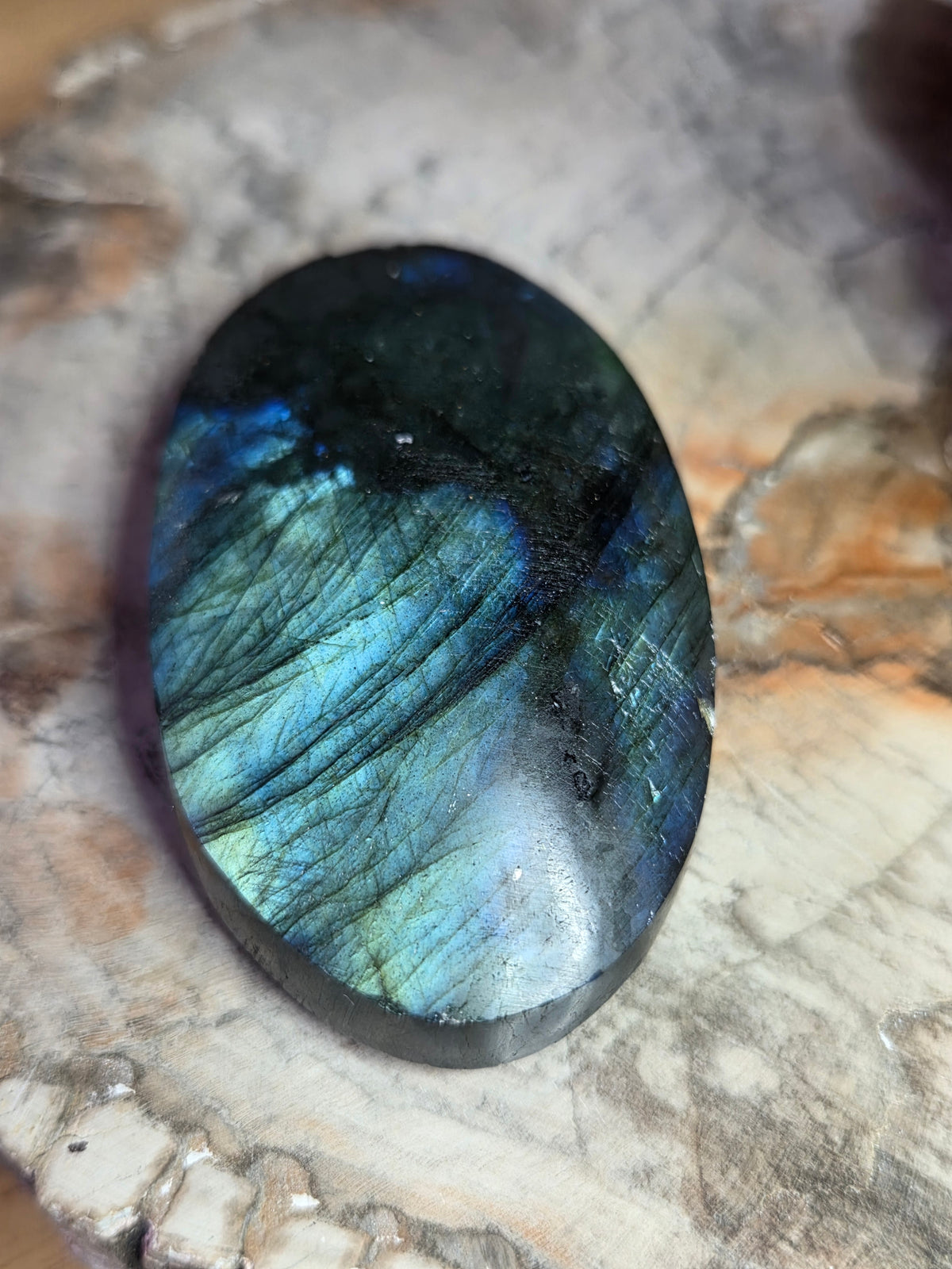 Labradorite crystal palm stone