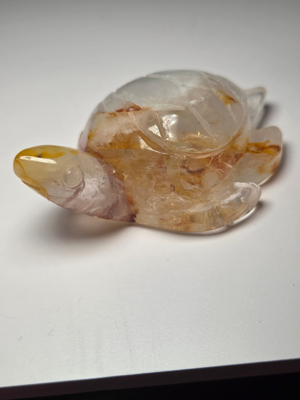 Golden healer crystal turtle carving