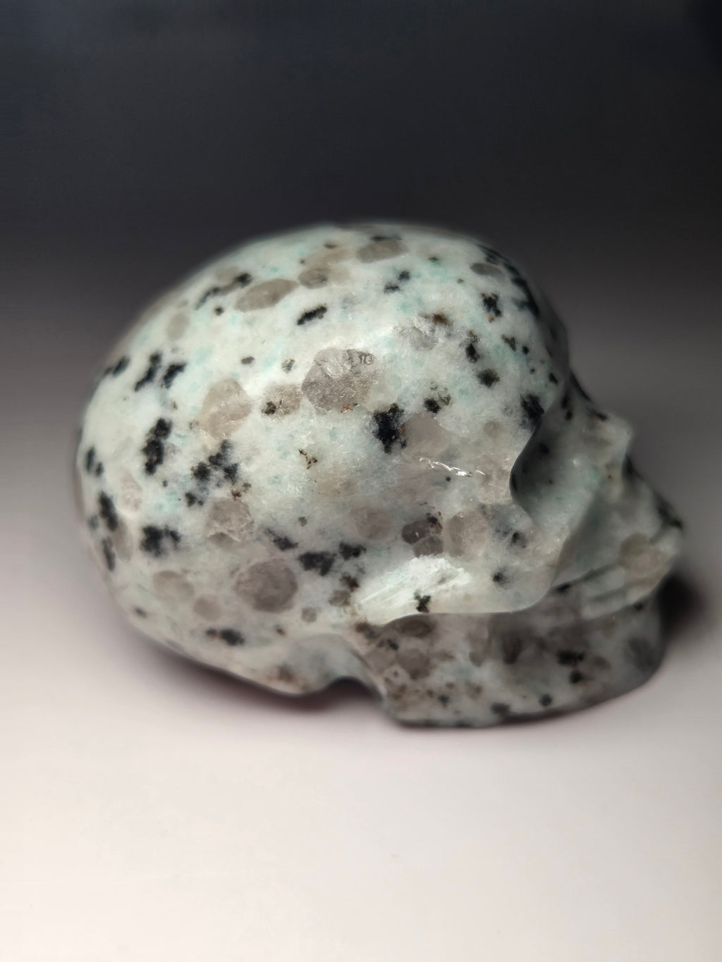 Kiwi Jasper crystal skull carving