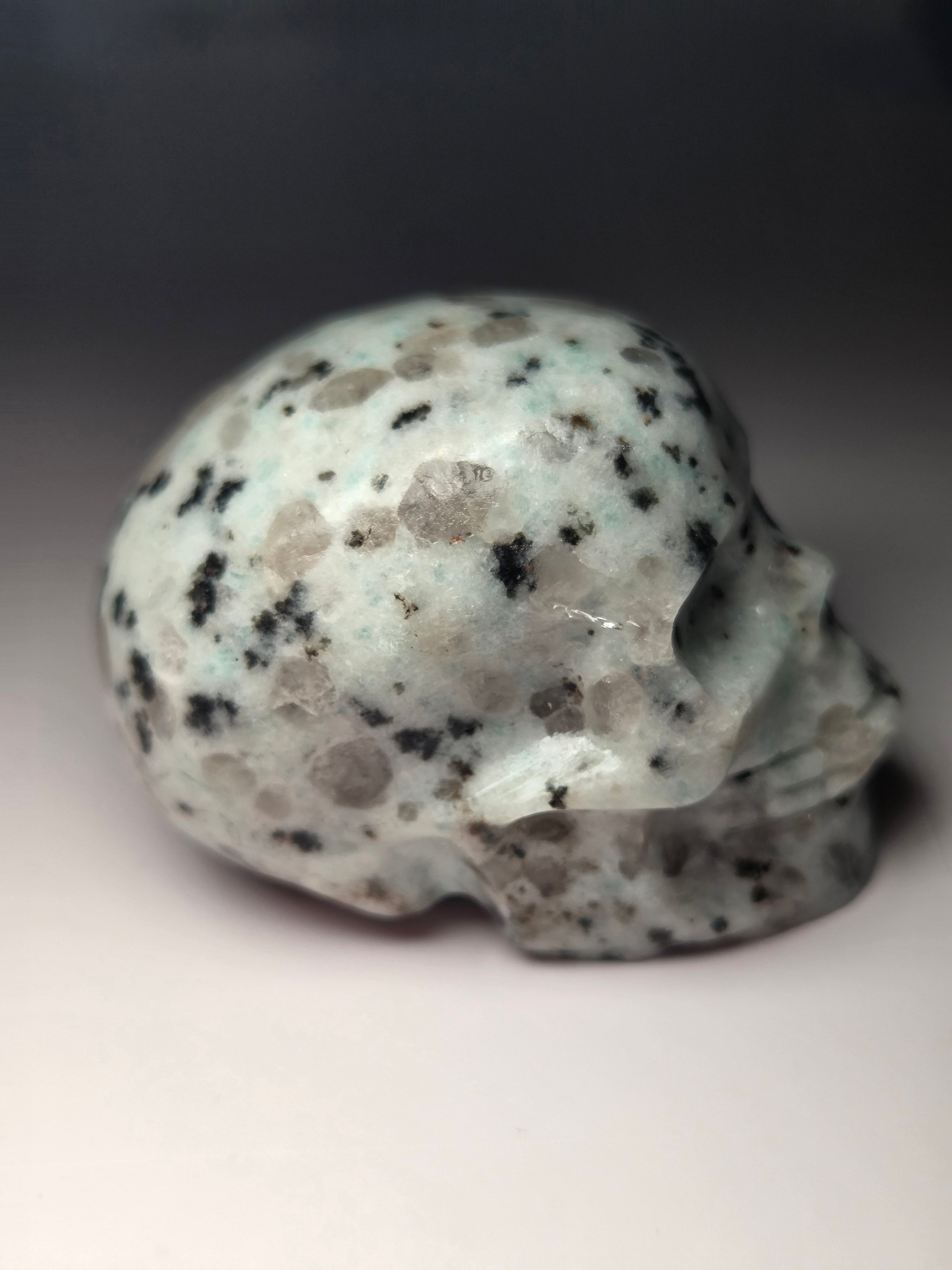 Kiwi Jasper crystal skull carving
