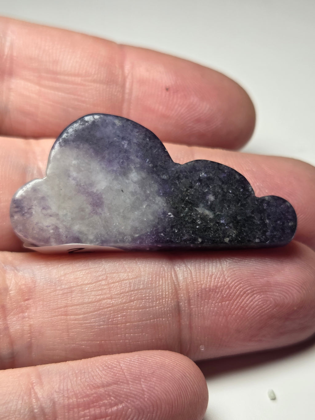 Lepidolite crystal cloud carving