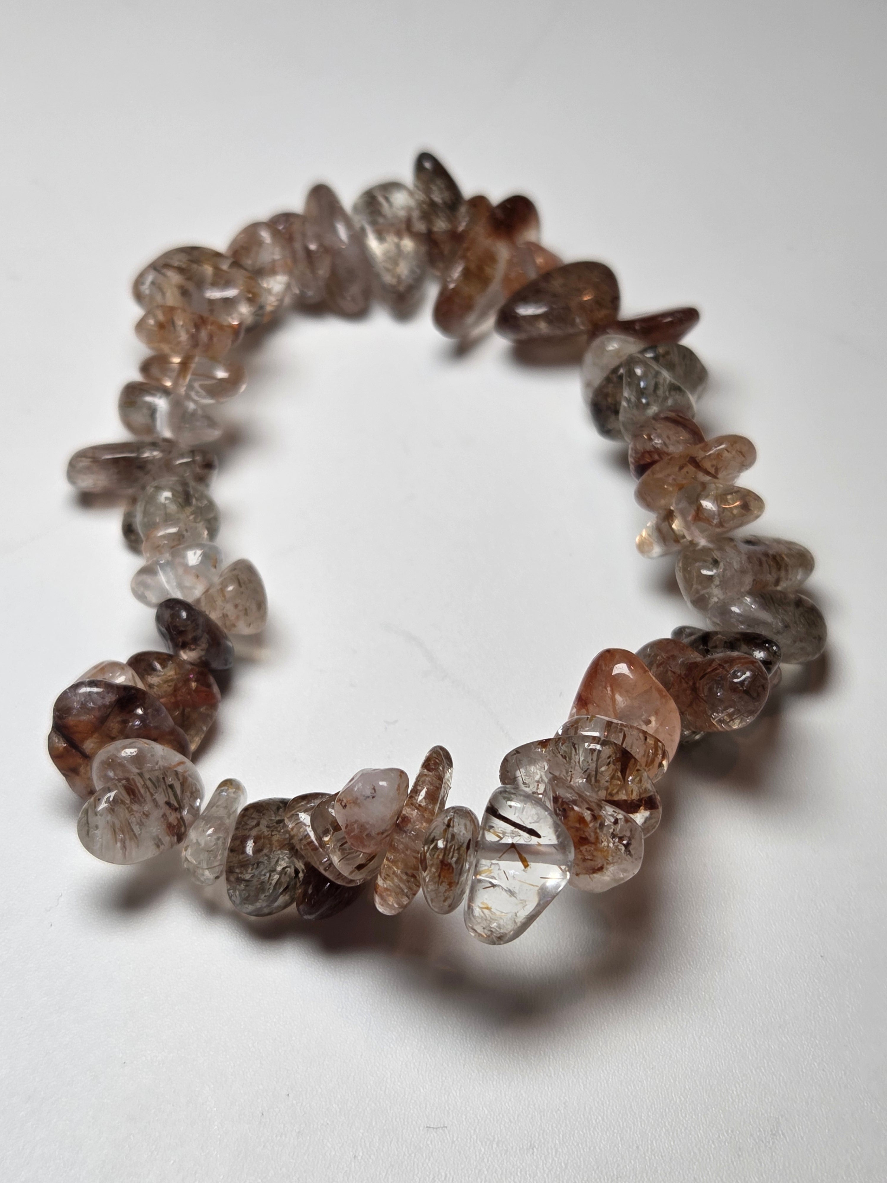 Copper rutile crystal bracelet