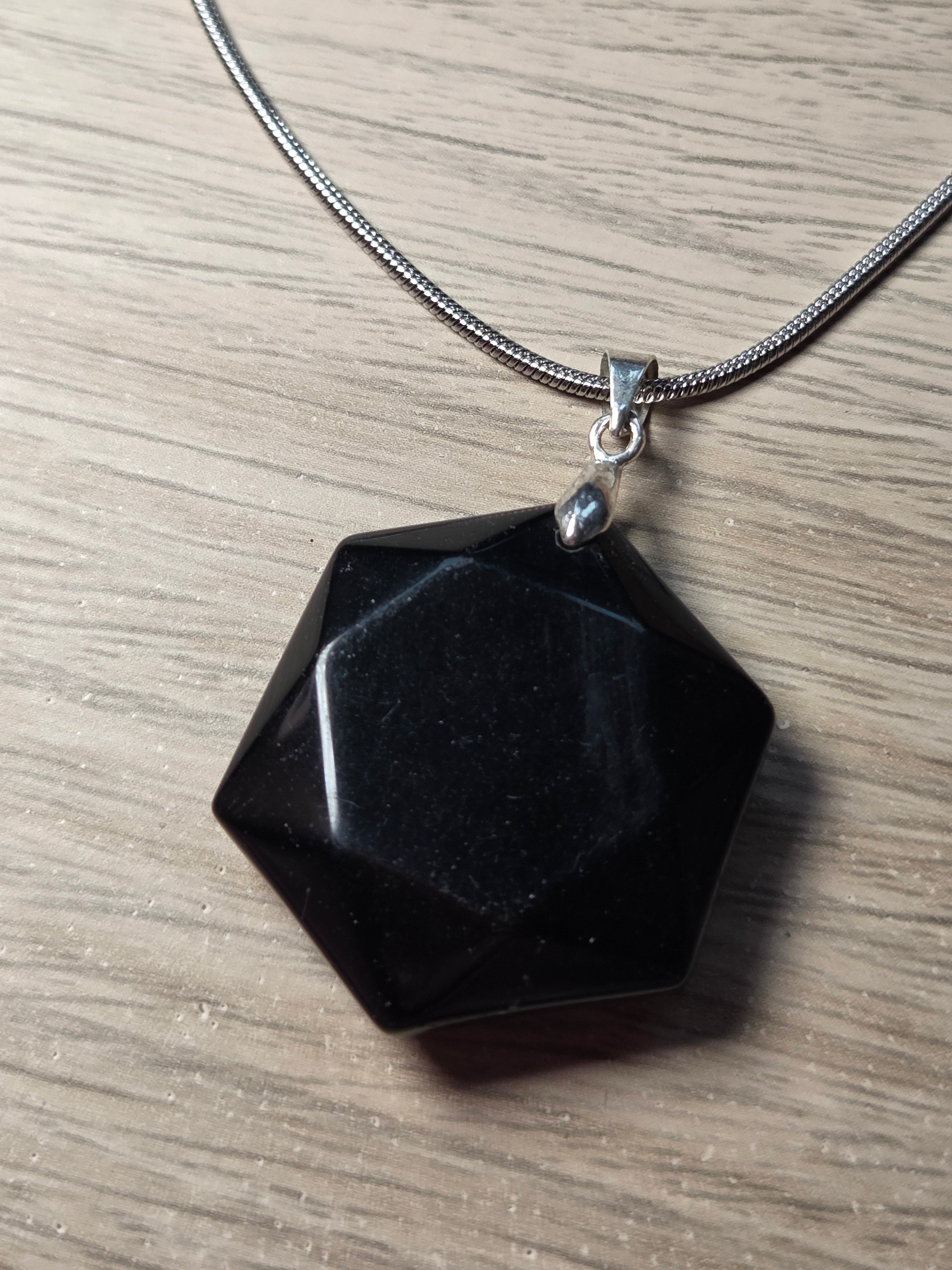 Obsidian crystal handmade necklace