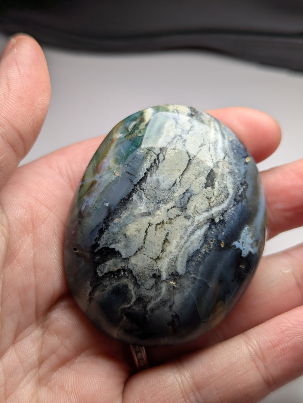 Ocean Jasper crystal palm stone