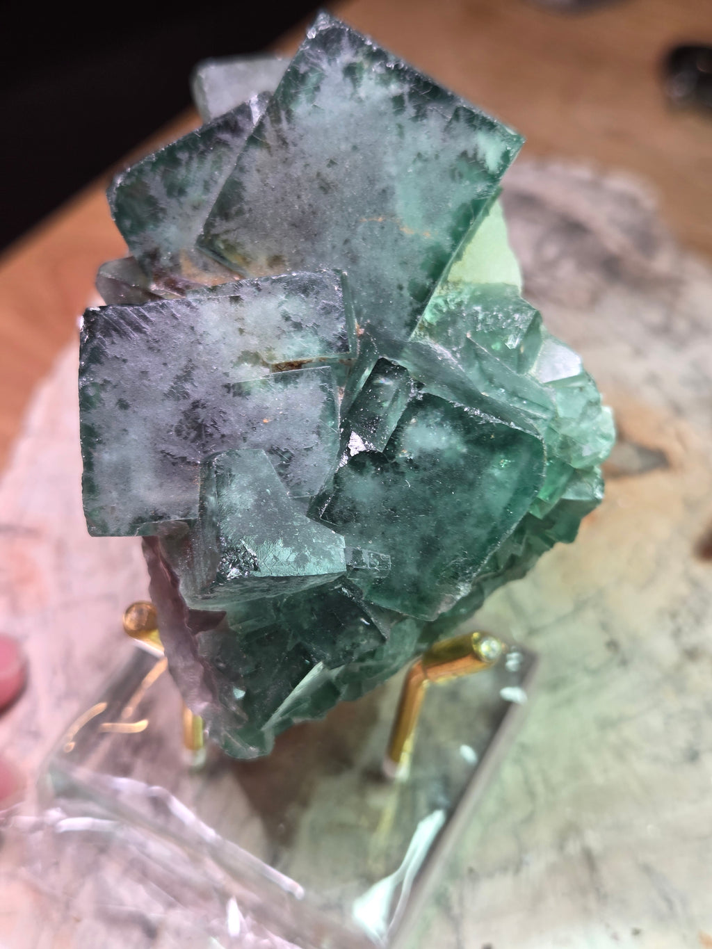 Beautiful crystal Flourite specimen with Stand