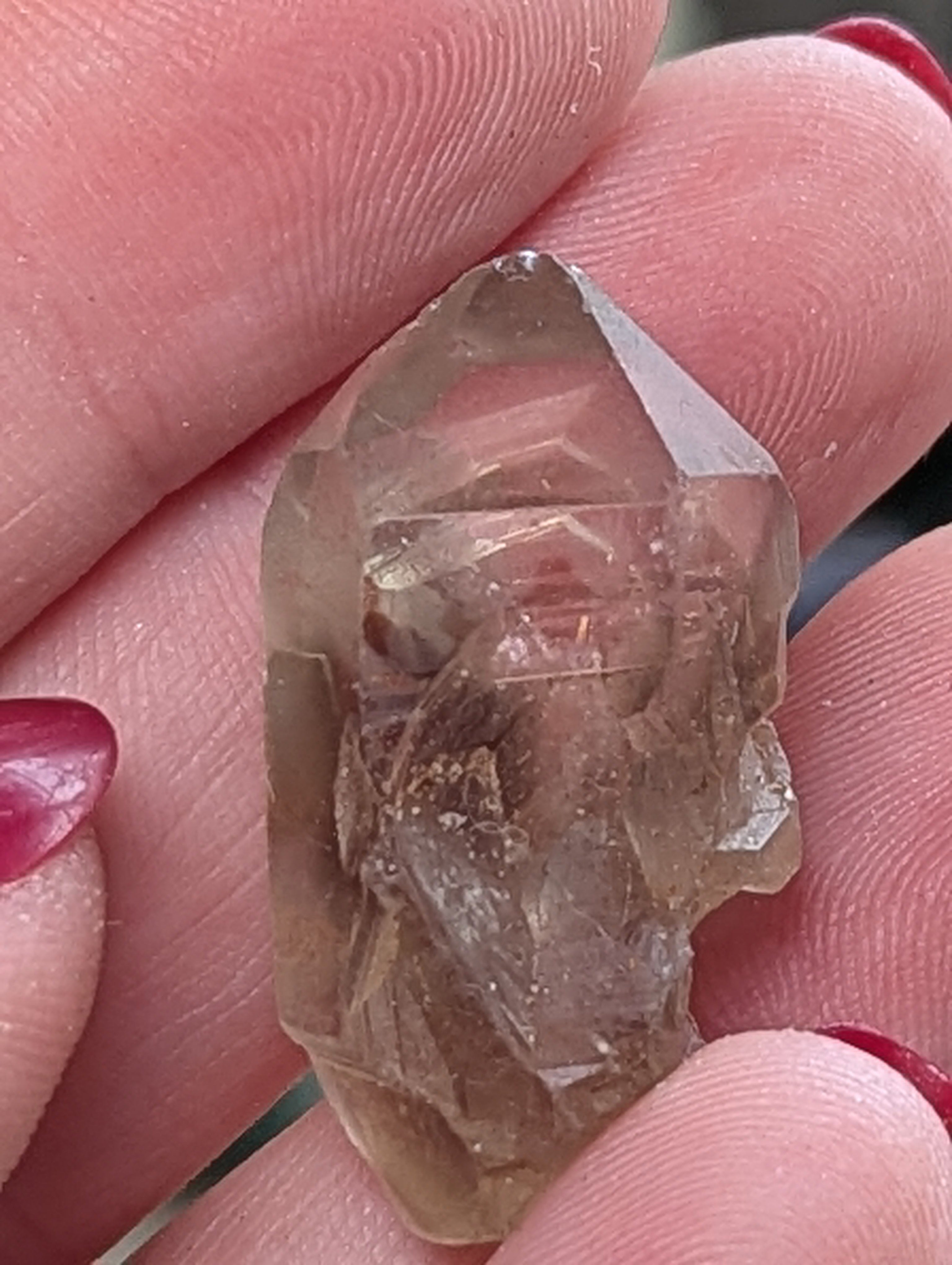 Smokey  Cruz quartz crystal specimen in case