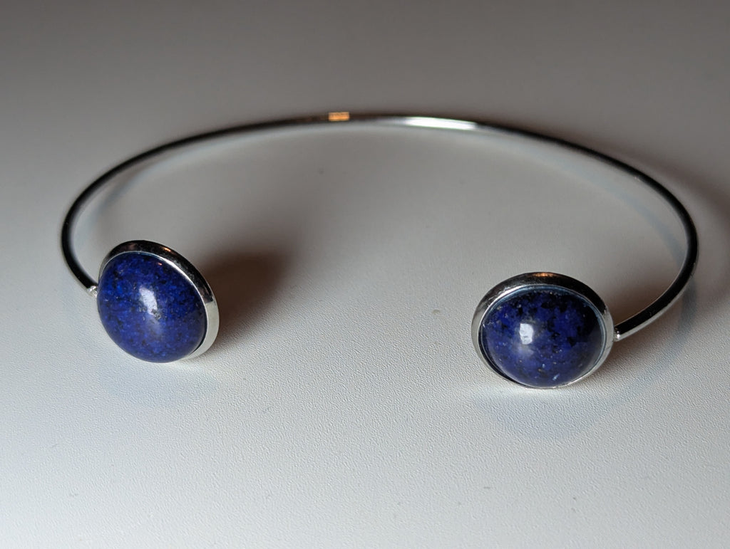 Lapis Lazuli crystal adjustable stainless steel bracelet