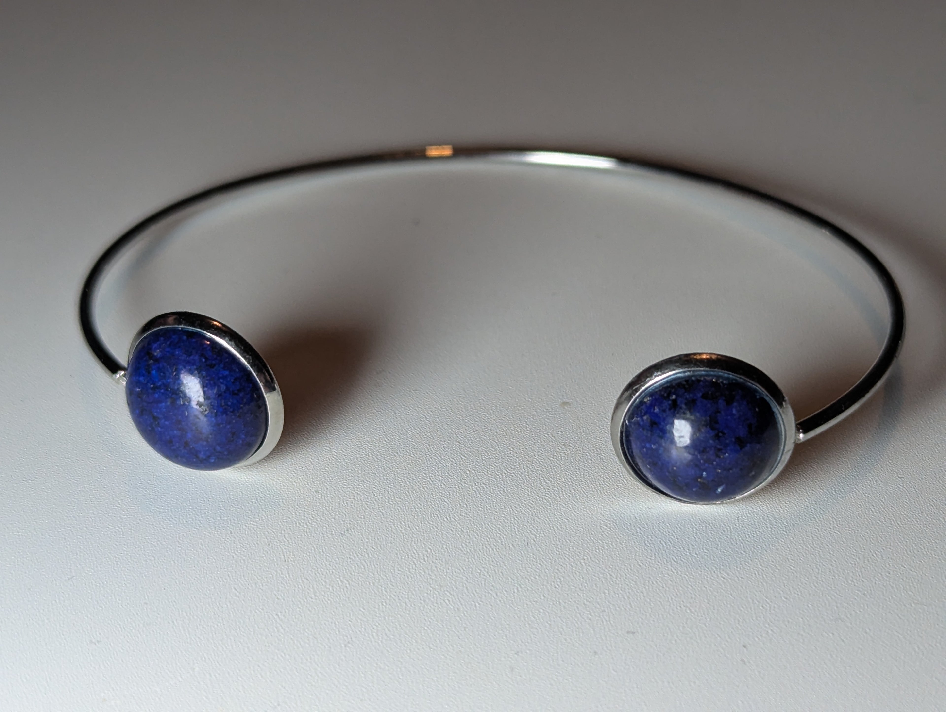 Lapis Lazuli crystal adjustable stainless steel bracelet