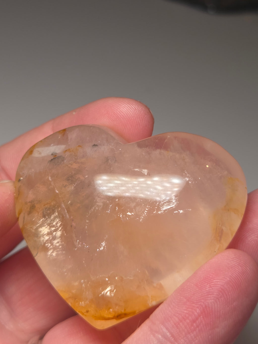 Golden Healer crystal heart carving