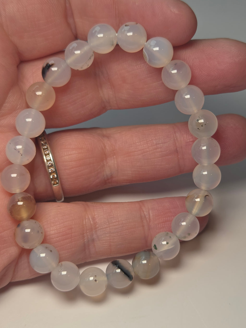 Natural  dendritic  agate crystal bracelet
