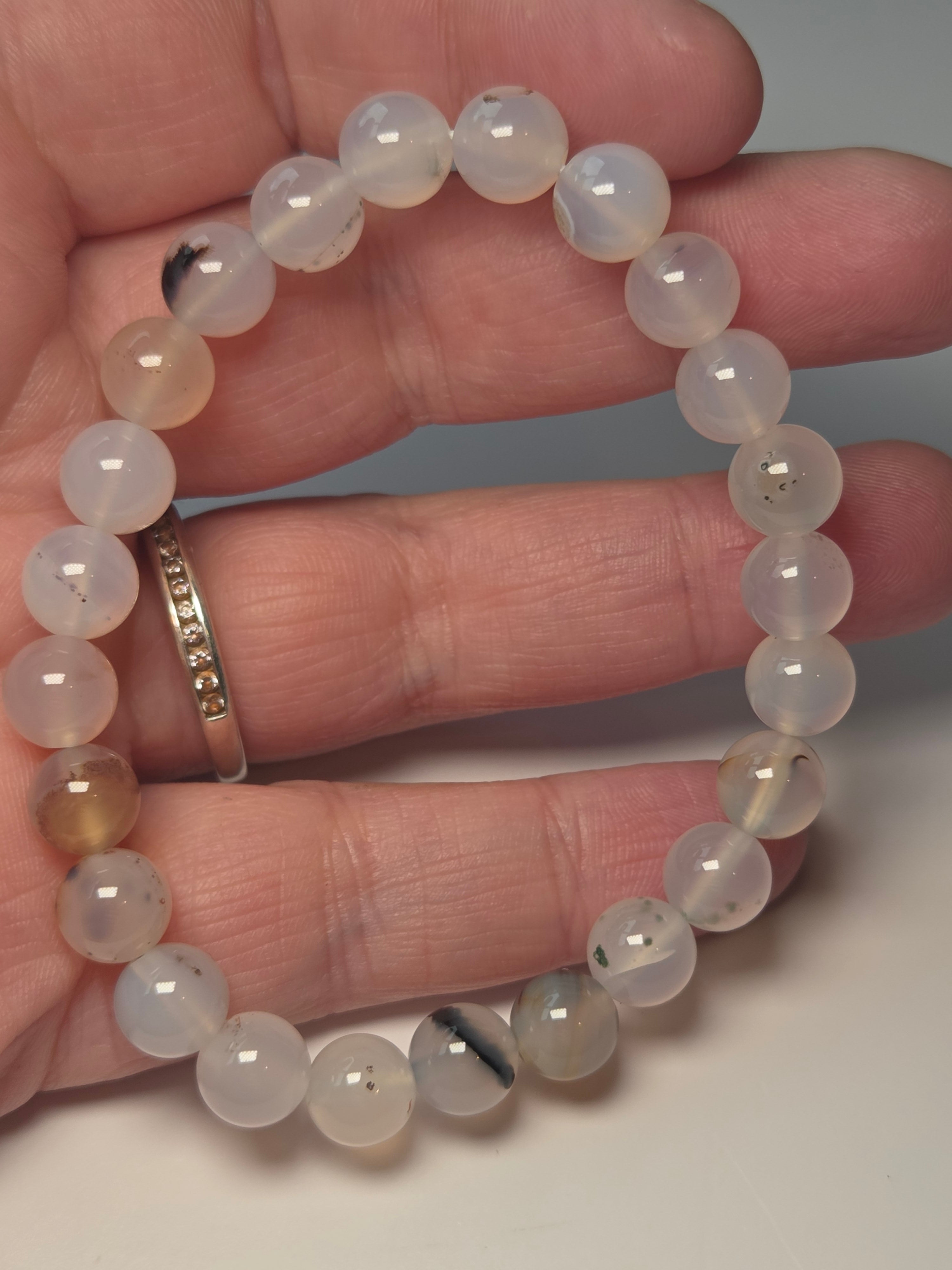 Natural  dendritic  agate crystal bracelet