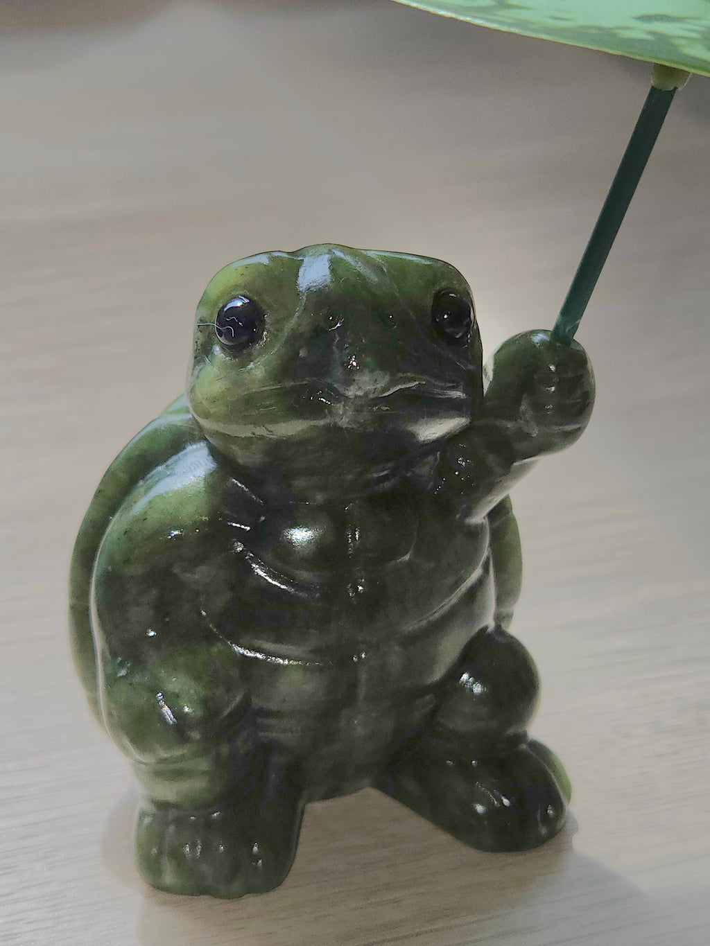 Green jade crystal Turtle carving