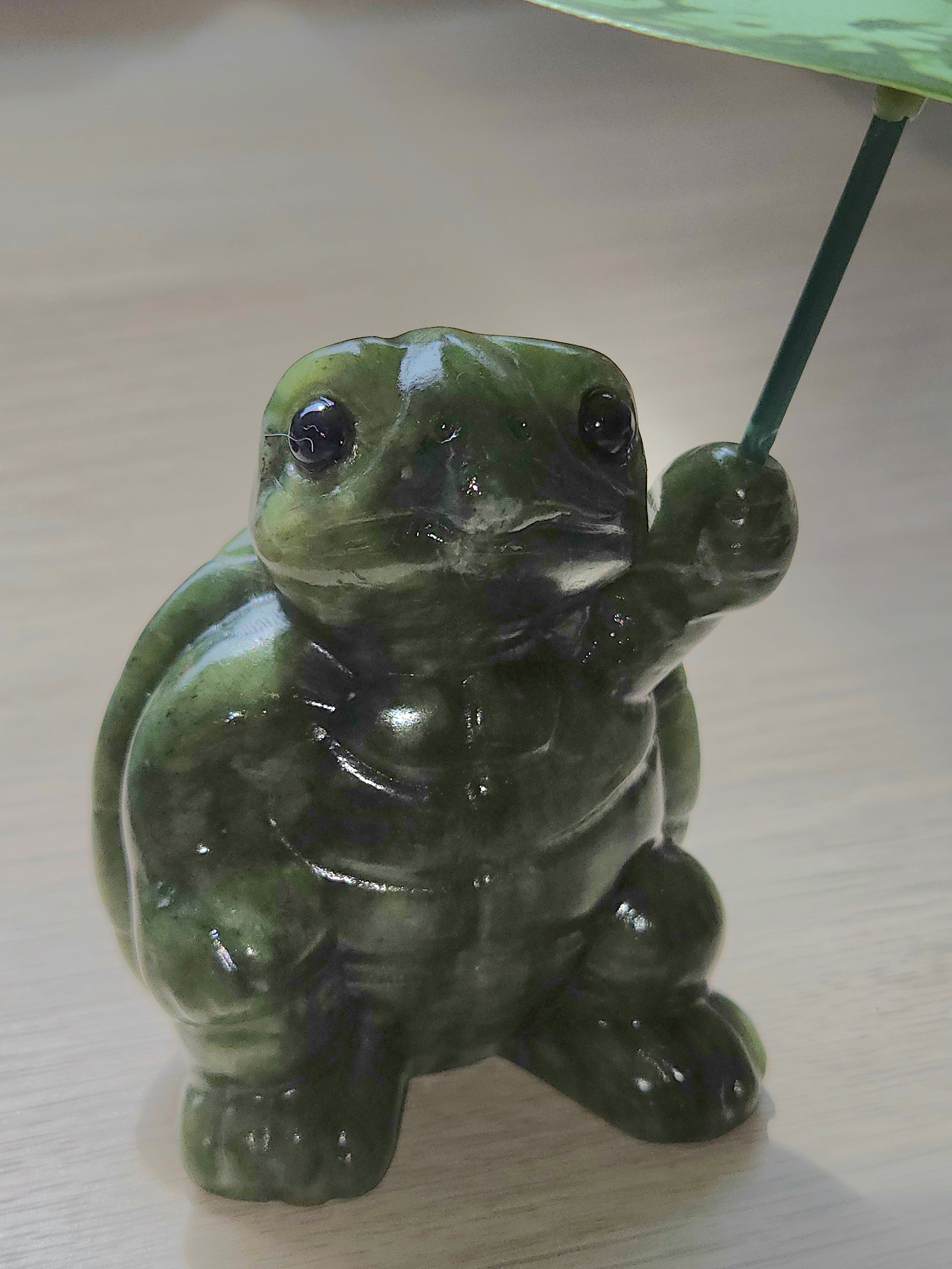 Green jade crystal Turtle carving