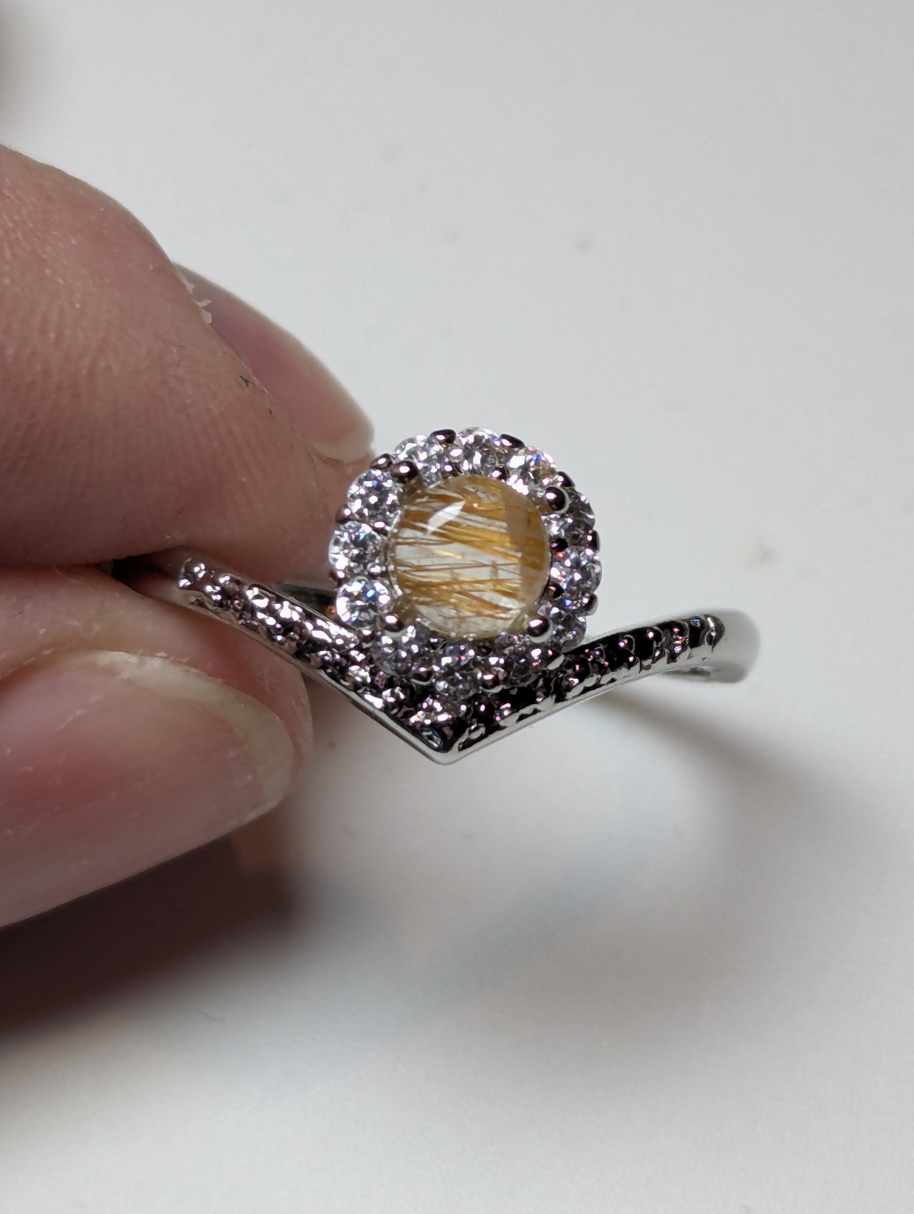 Golden Rutlile crystal Adjustable ring