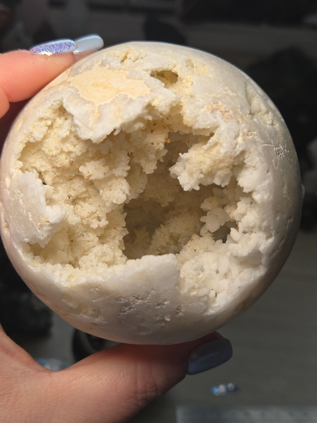 10cm raw quartz crystal sphere