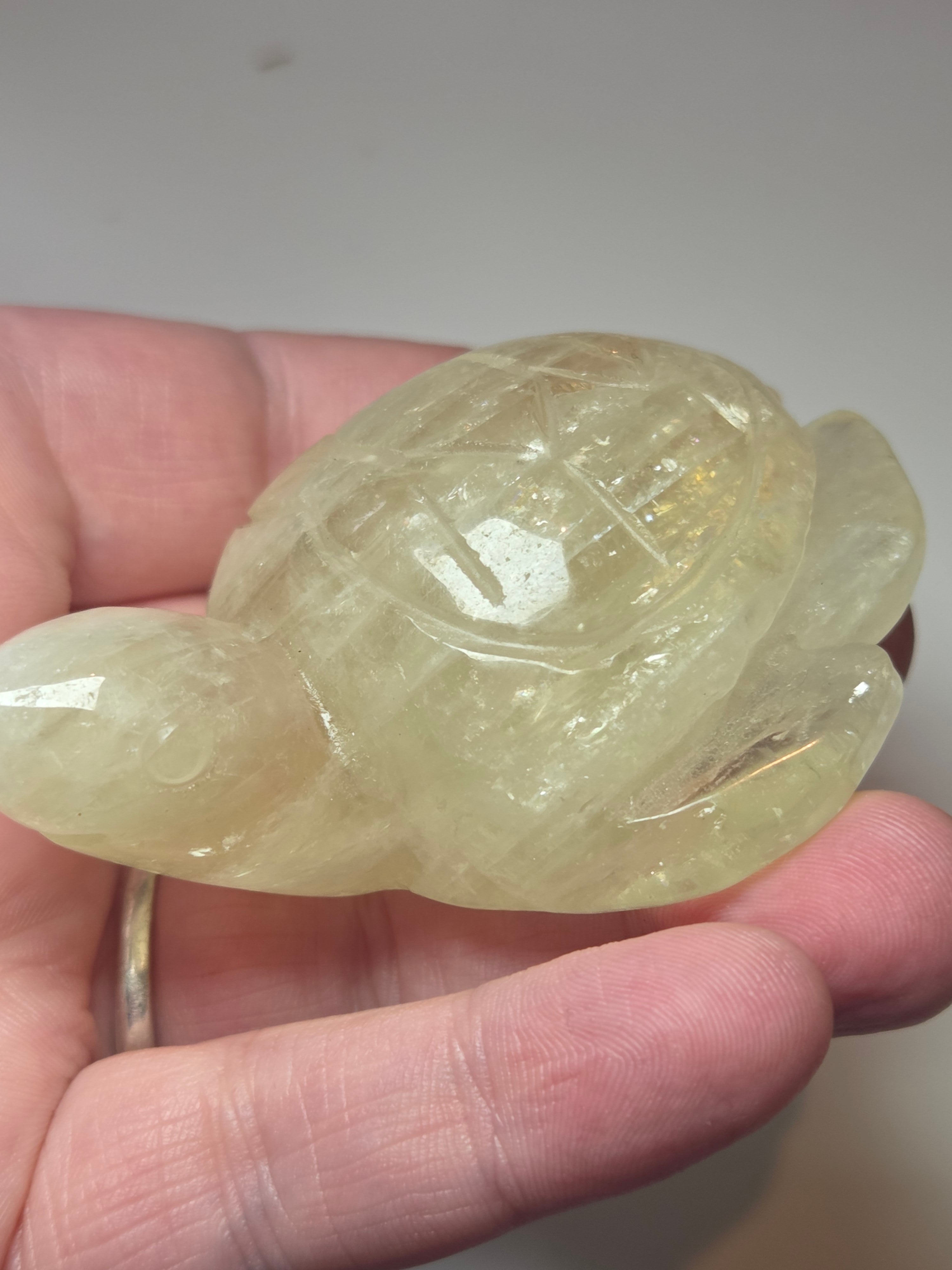 Citrein crystal turtle carving