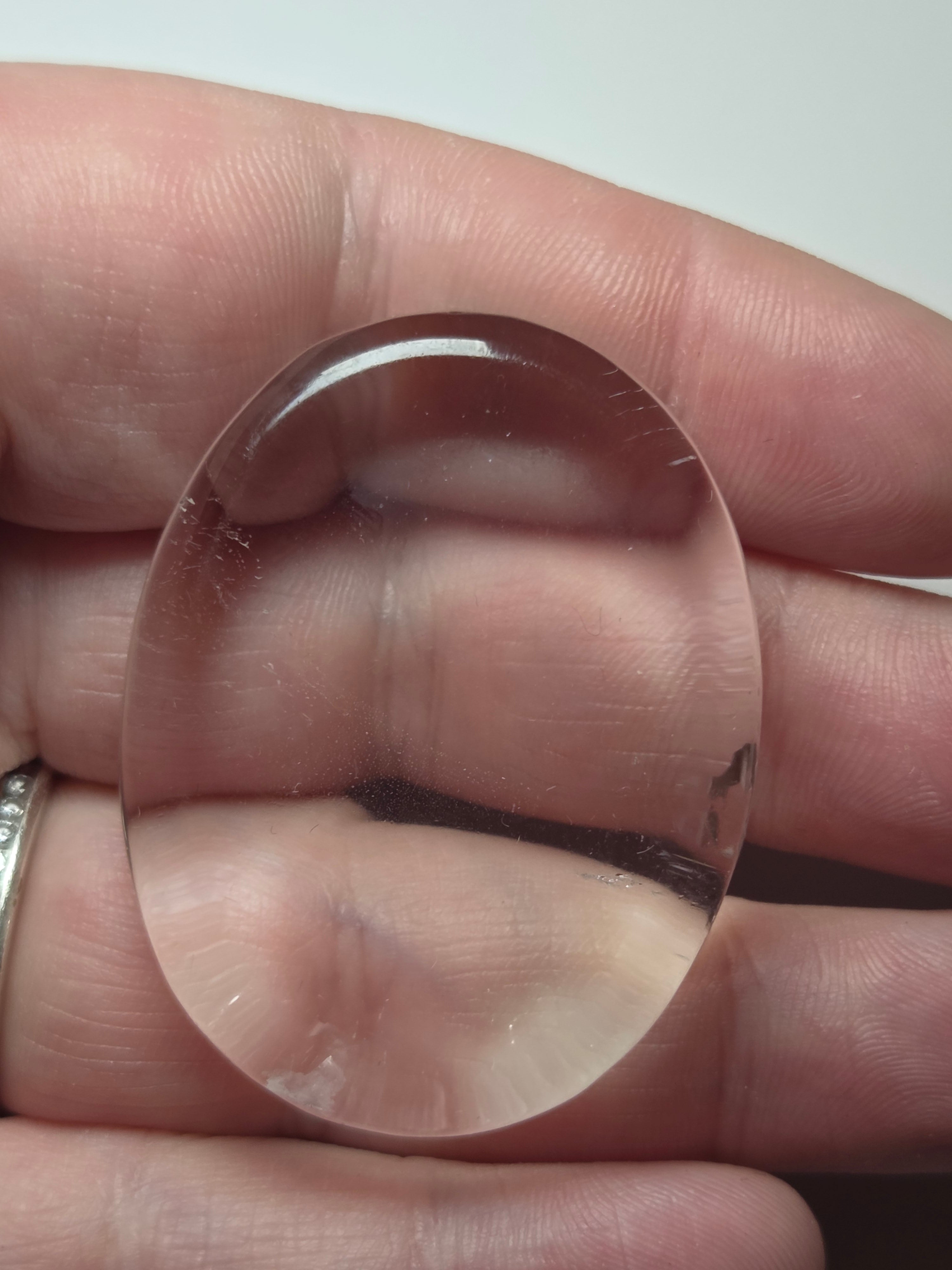 Grade A Clear quartz worry stone