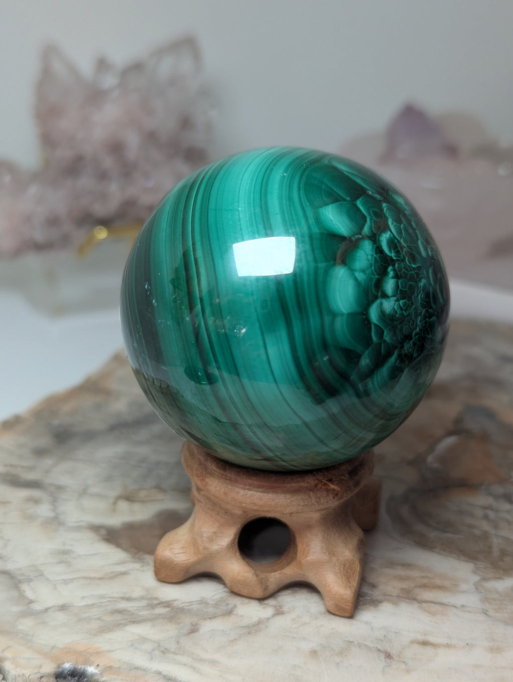 Beautiful Malicite crystal sphere