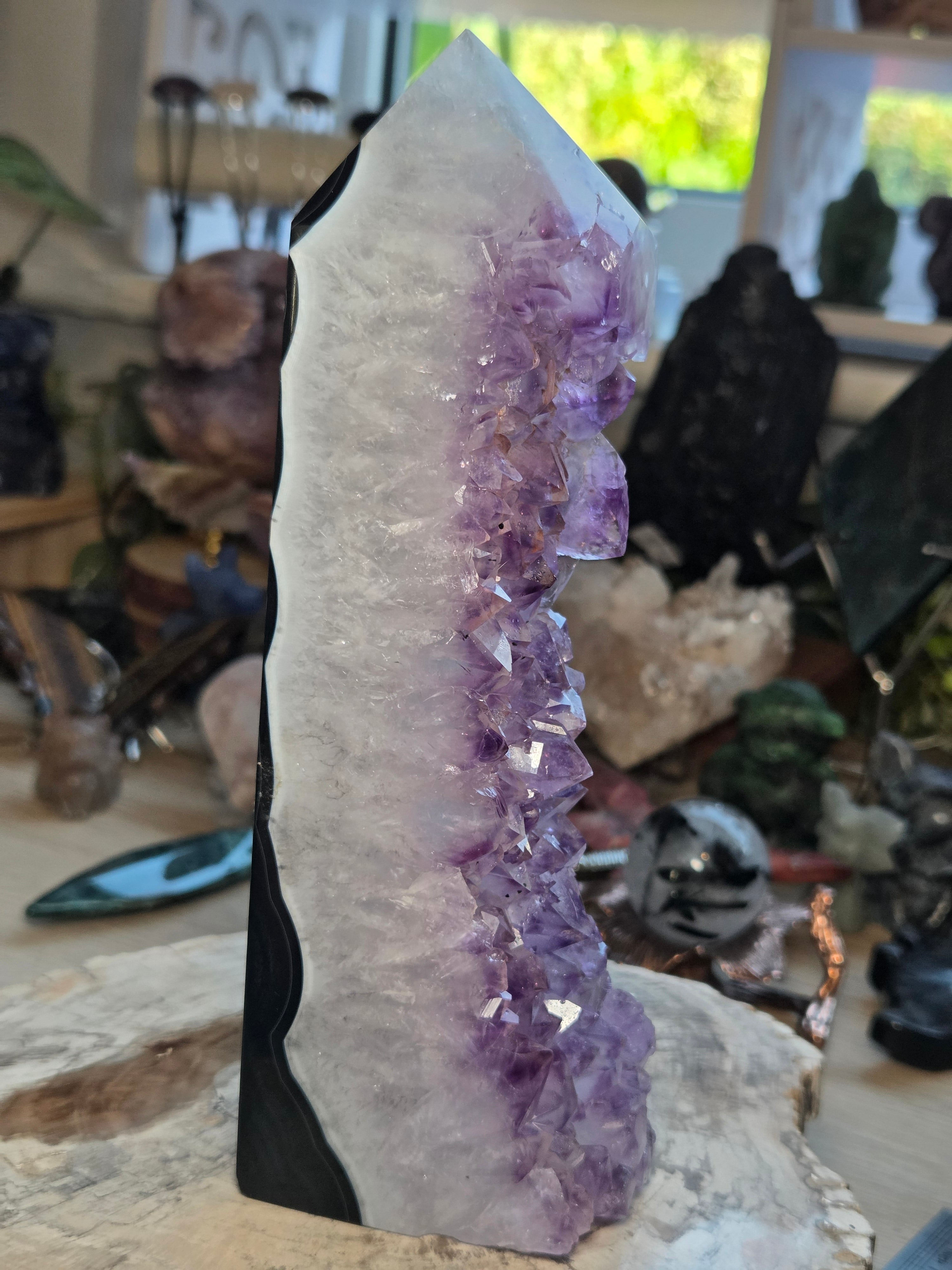 Beautiful Amethyst crystal agate tower from Brazil