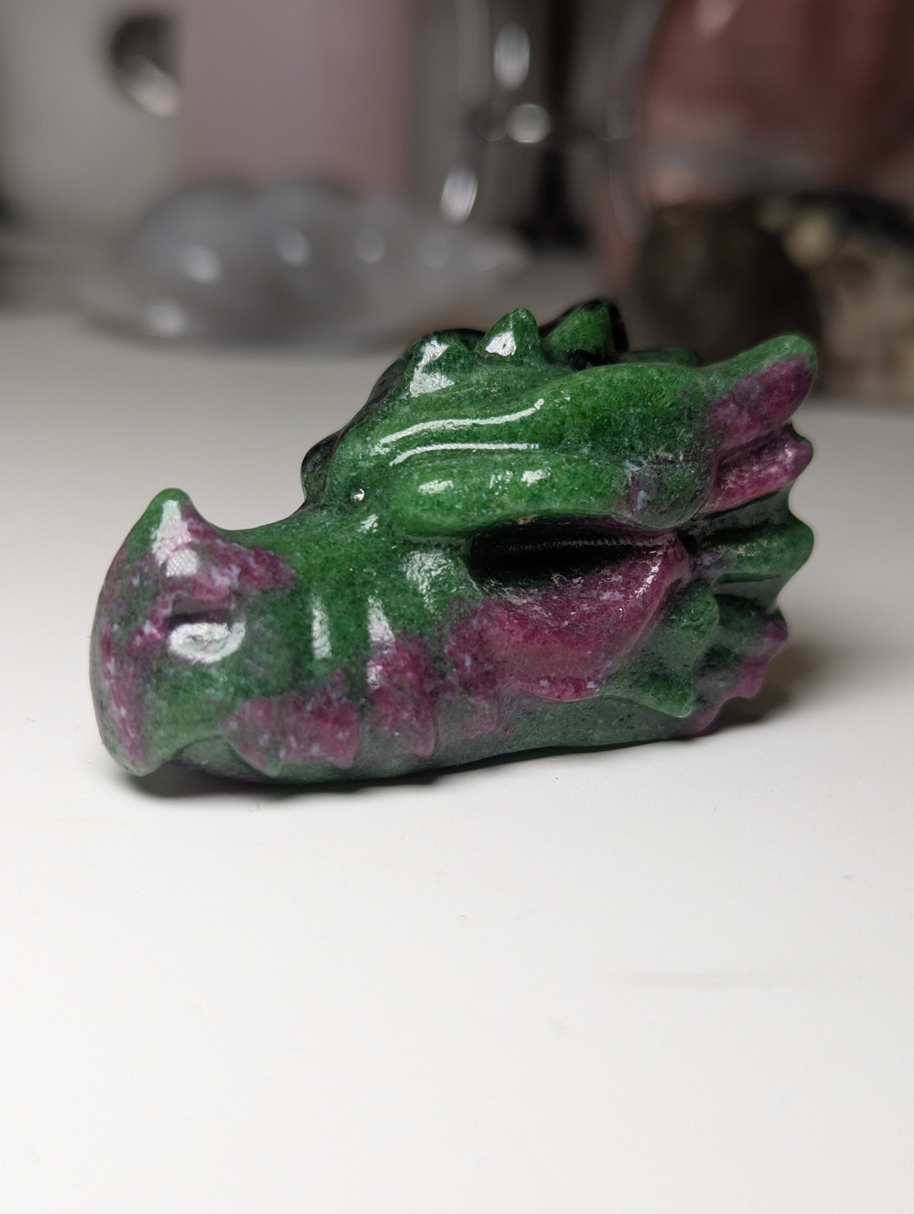 Ruby in zoiltie crystal dragon head