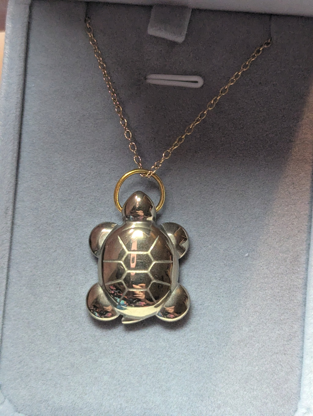 Pyrite crystal turtle carving