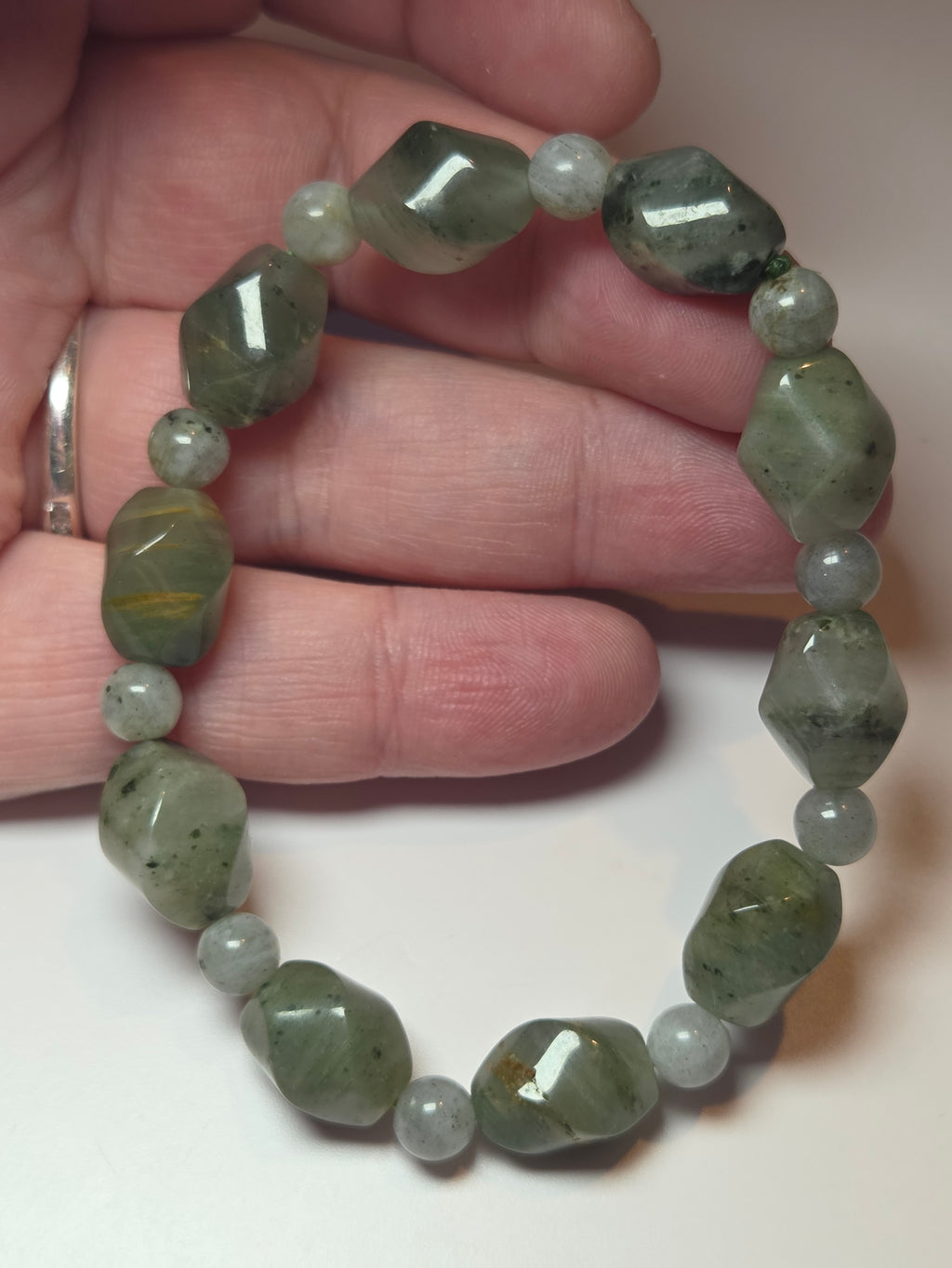 Moss agate crystal bracelet