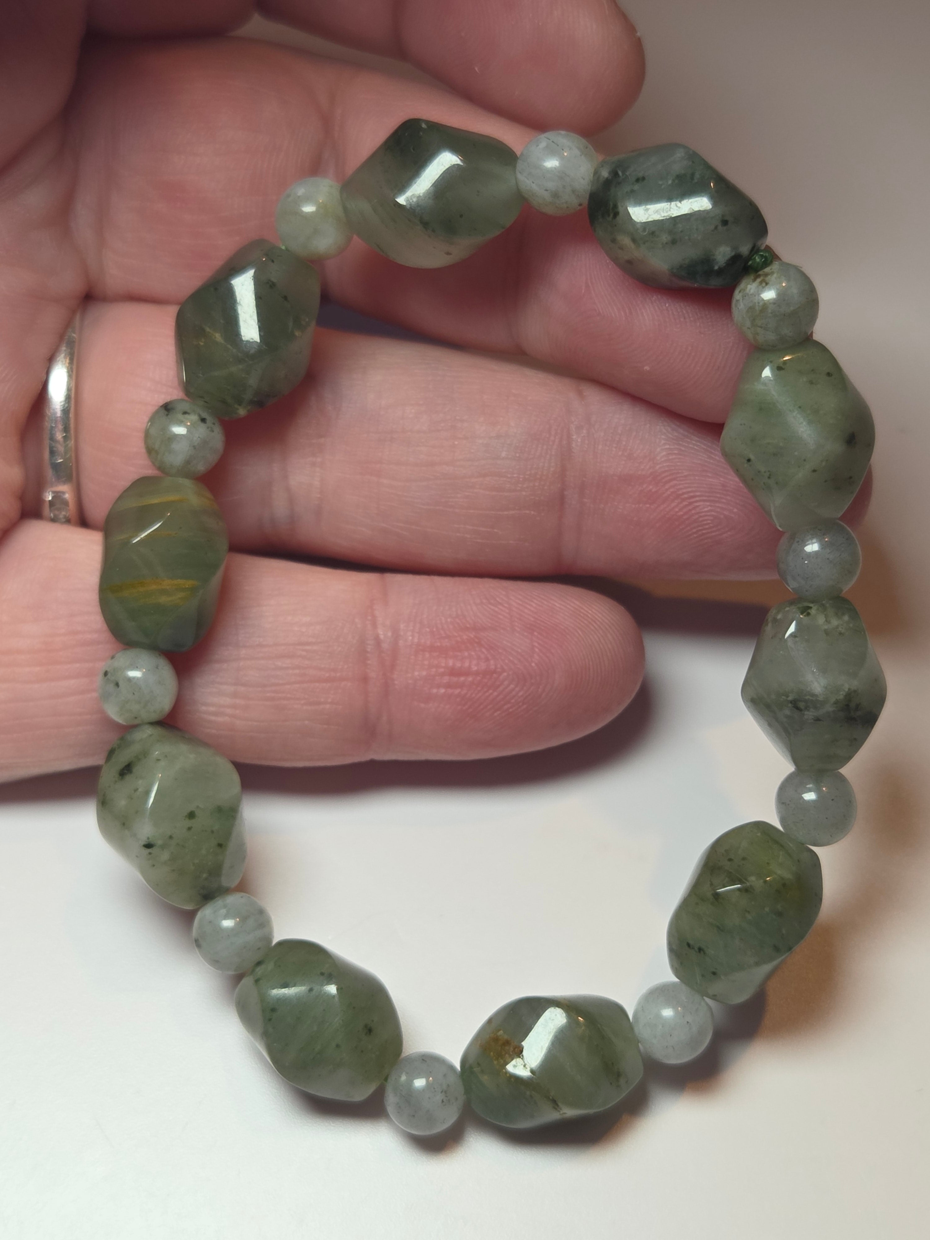 Moss agate crystal bracelet