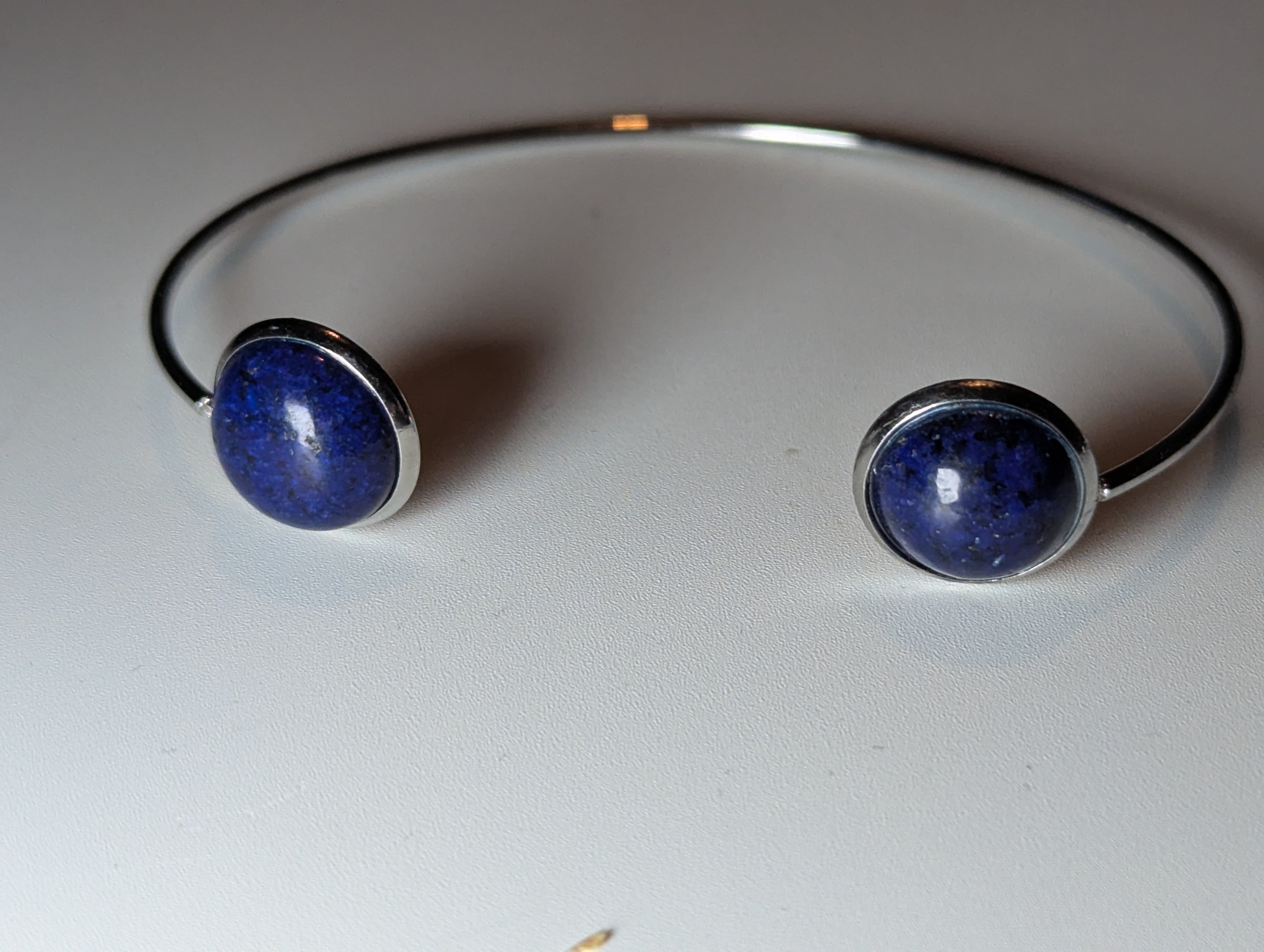 Lapis Lazuli crystal adjustable stainless steel bracelet